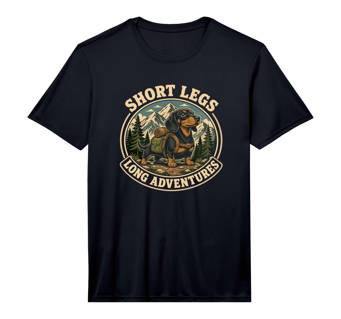 Dachshund Short Legs Long Adventures T-Shirt - Trendy Graphic for Adults - T-Shirt, Sweatshirt, Hoodie
