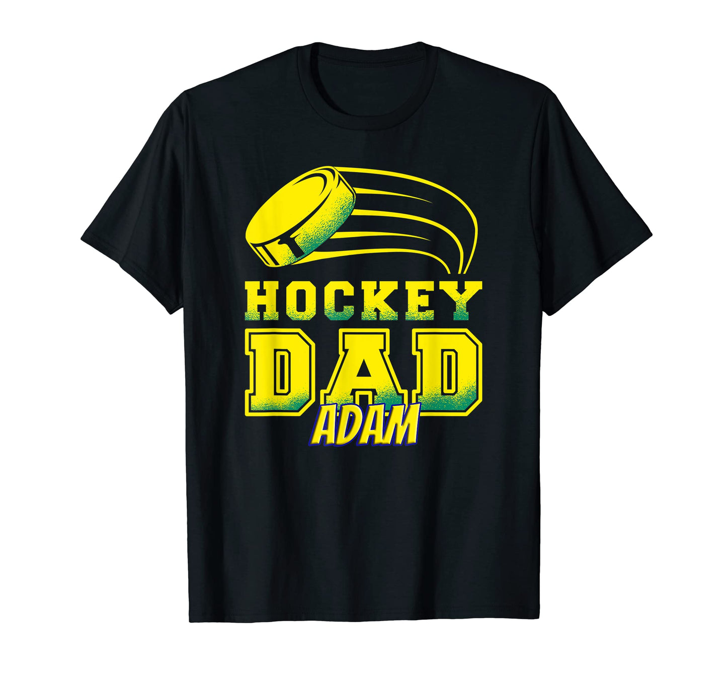 Adam Hockey Dad Puck Mens T-Shirt - Custom Art Print for Adults - T-Shirt, Sweatshirt, Hoodie