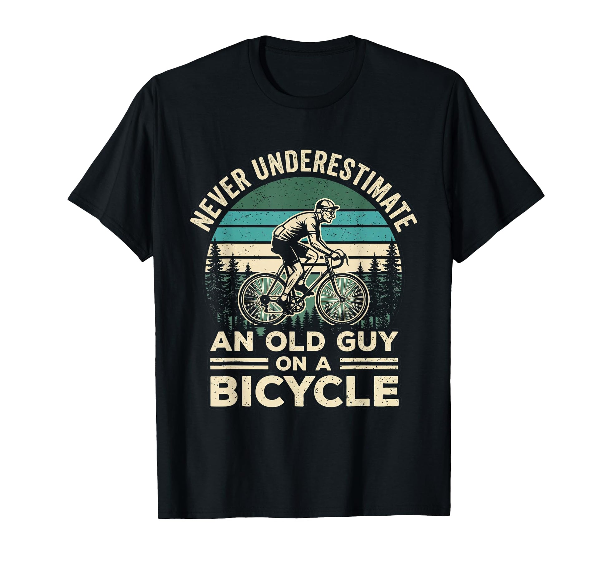 Old Guy Bicycle Sunset Cycling T-Shirt - Casual Everyday Wear for Adults - T-Shirt, Sweatshirt, Hoodie