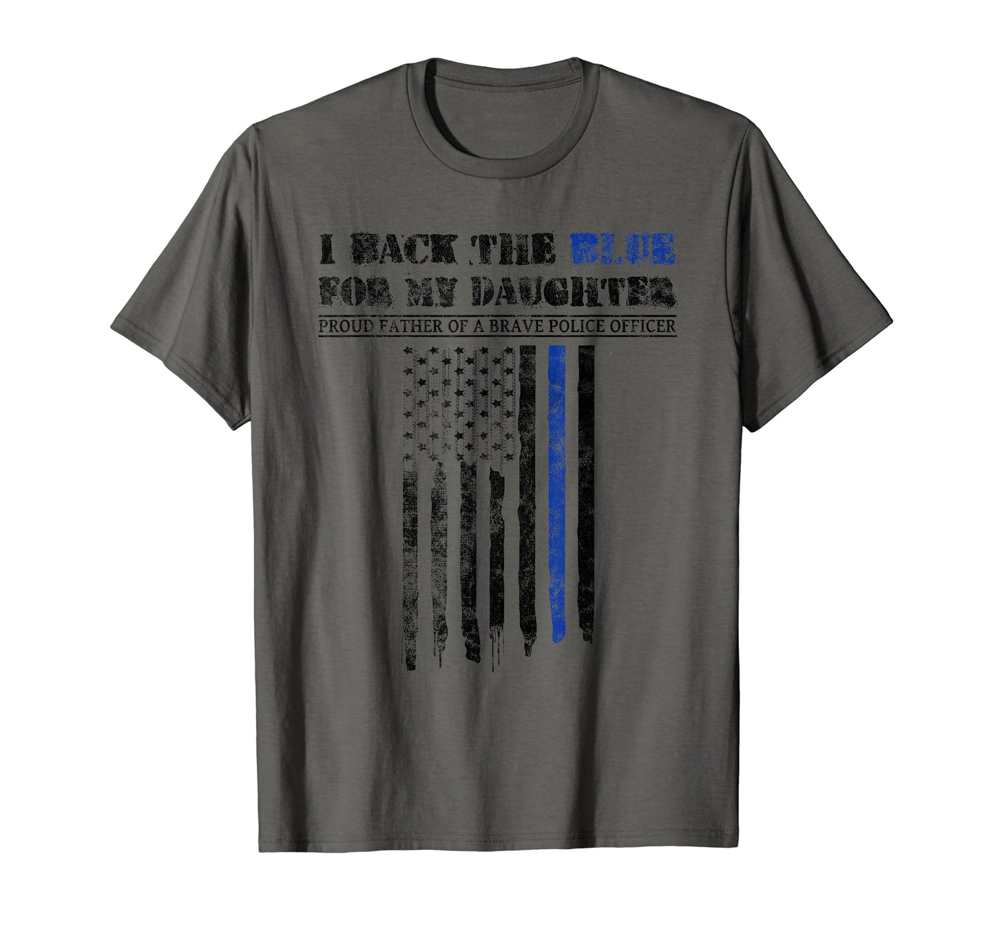 Dad Back Blue Daughter Thin Blue Line T-Shirt - Custom Art Print Men Women - T-Shirt, Sweatshirt, Hoodie