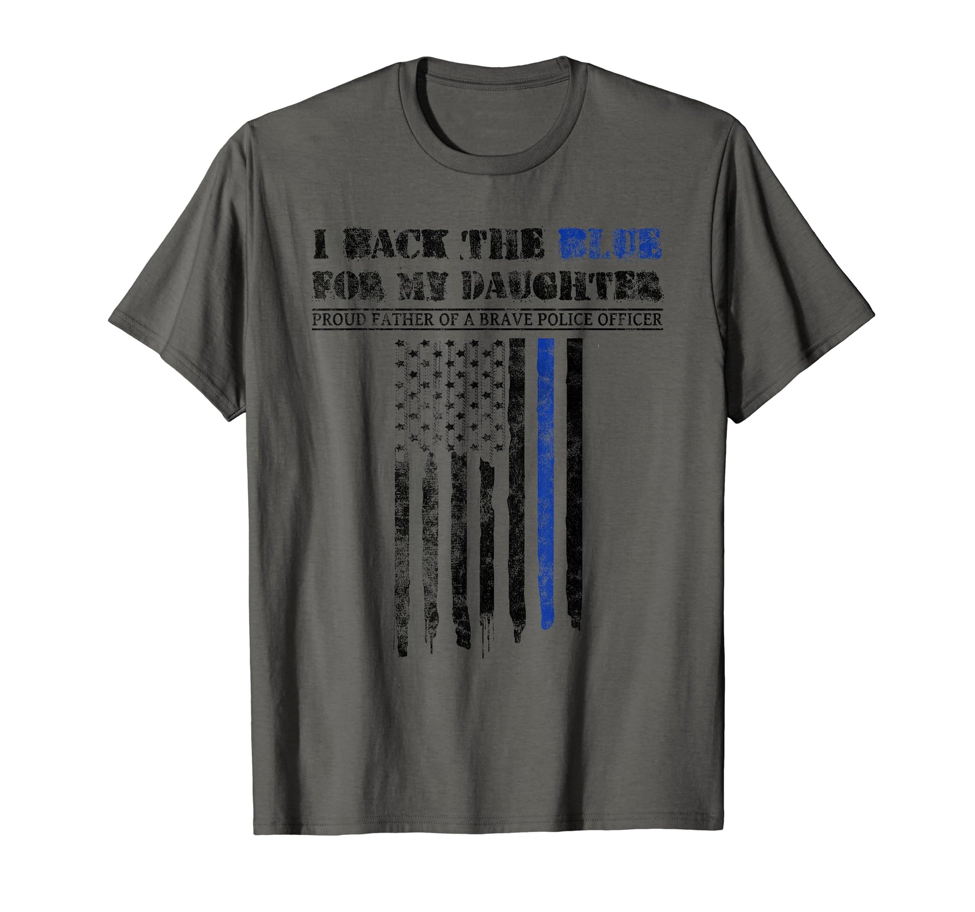Dad Back Blue Daughter Thin Blue Line T-Shirt - Custom Art Print Men Women - T-Shirt, Sweatshirt, Hoodie