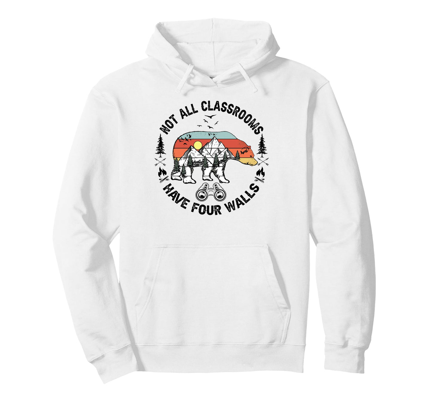 Not All Classrooms Have Four Walls Hoodie - Unique Graphic Unisex - T-Shirt, Sweatshirt, Hoodie