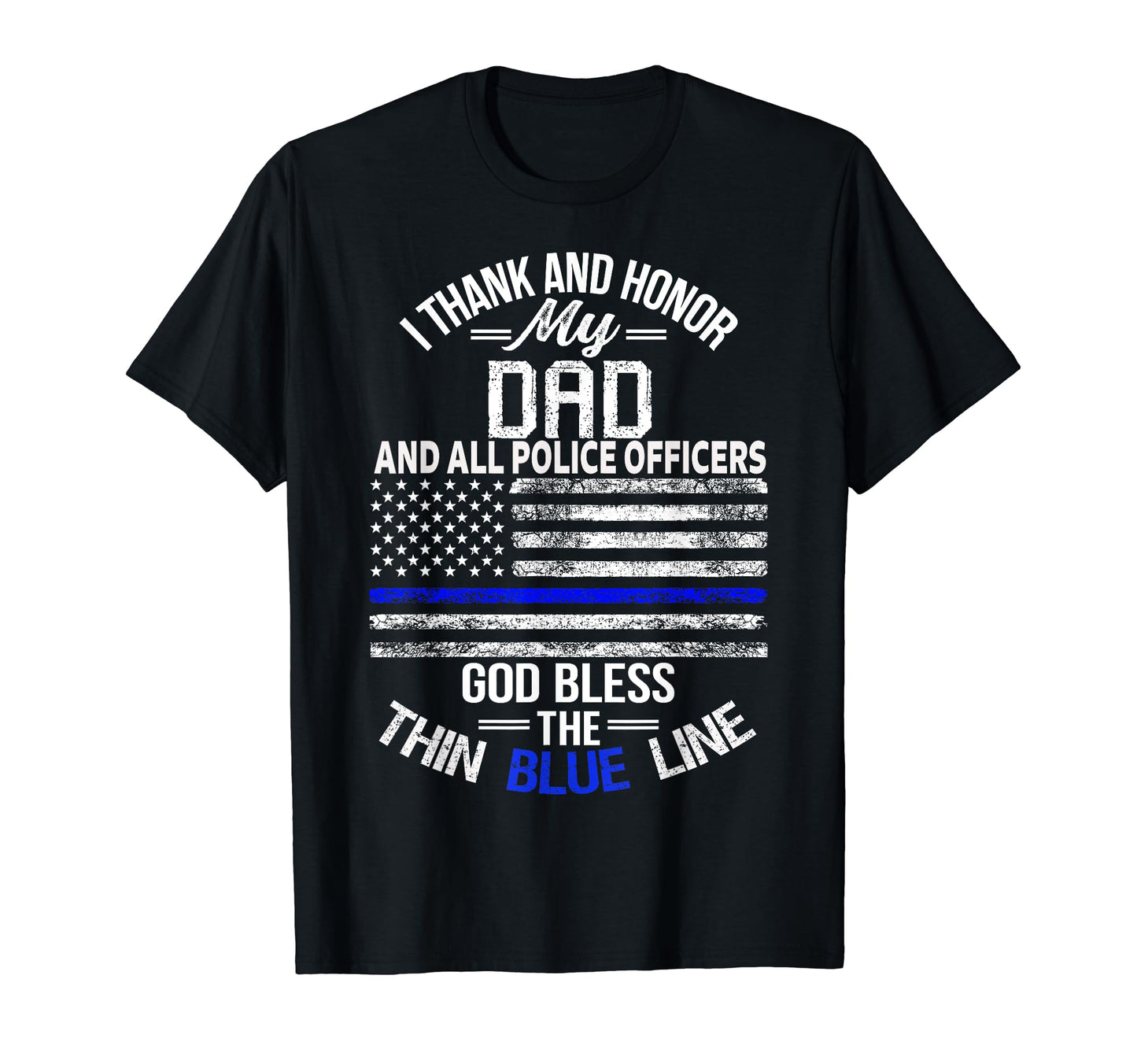 Police Officer Thin Blue Line Dad Hoodie - Streetwear Style for Adults - T-Shirt, Sweatshirt, Hoodie