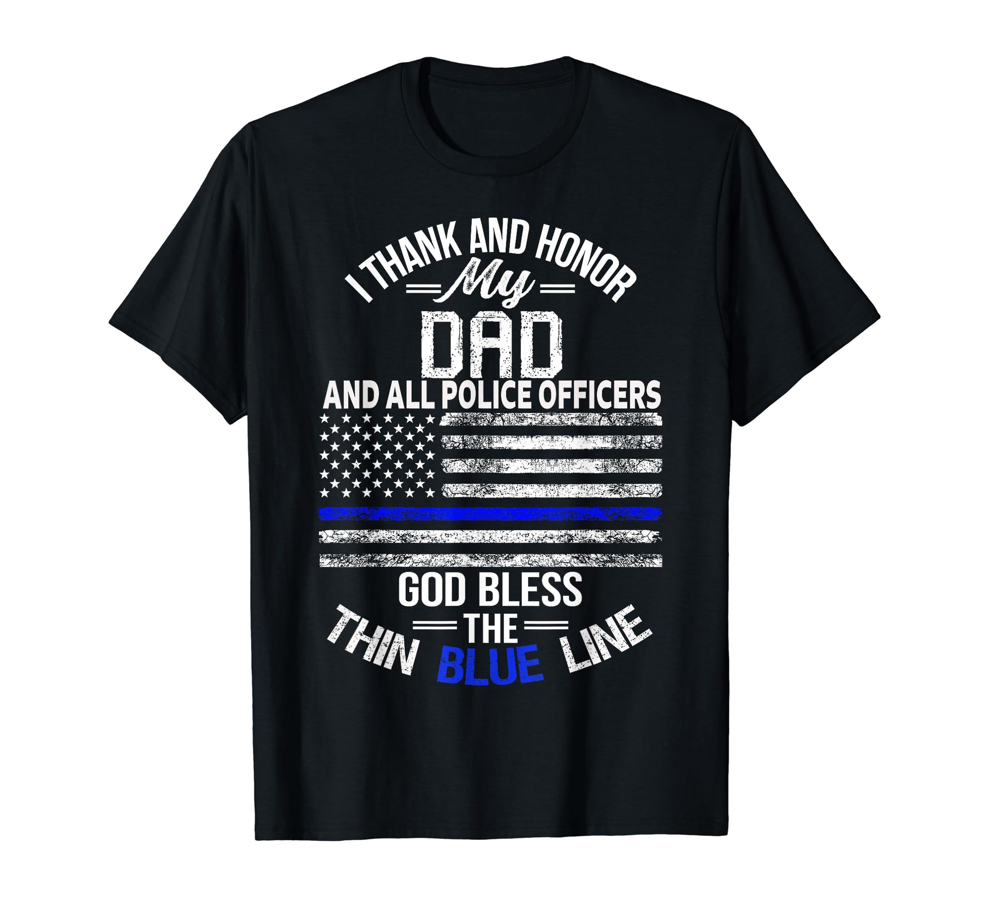 Police Officer Thin Blue Line Dad Hoodie - Streetwear Style for Adults - T-Shirt, Sweatshirt, Hoodie