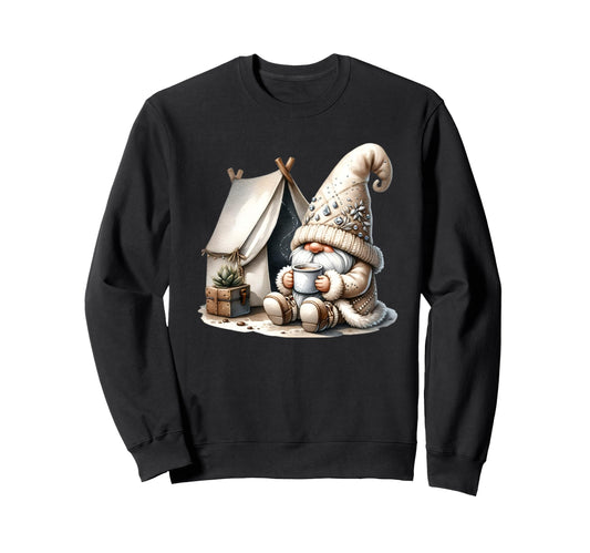 Camper Gnome Grandpa Camping Coffee Sweatshirt - Graphic Print Men Women - T-Shirt, Sweatshirt, Hoodie