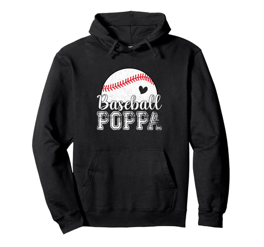 Baseball Poppa Gifts Fathers Day Hoodie - Aesthetic Graphic Unisex - T-Shirt, Sweatshirt, Hoodie