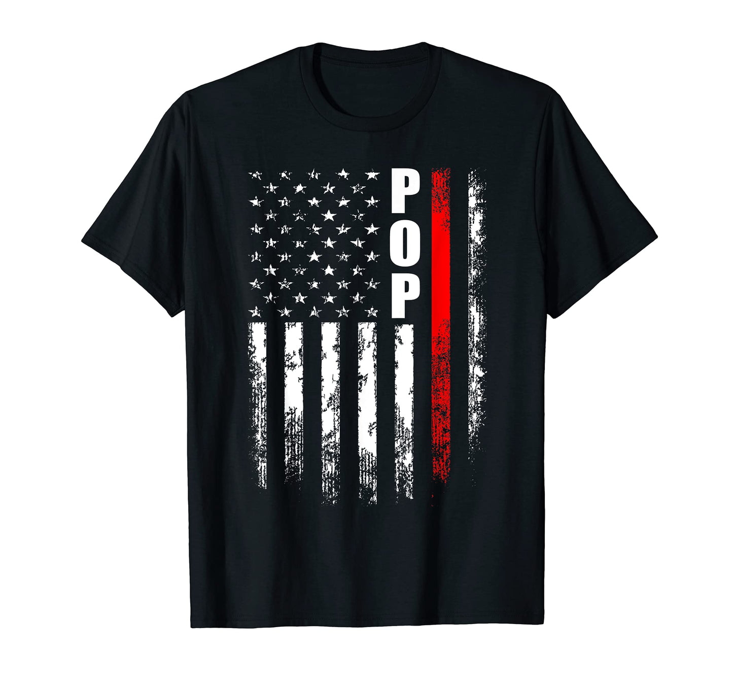 Mens Firefighter Pop American Flag T-Shirt - Streetwear Style for Adults - T-Shirt, Sweatshirt, Hoodie