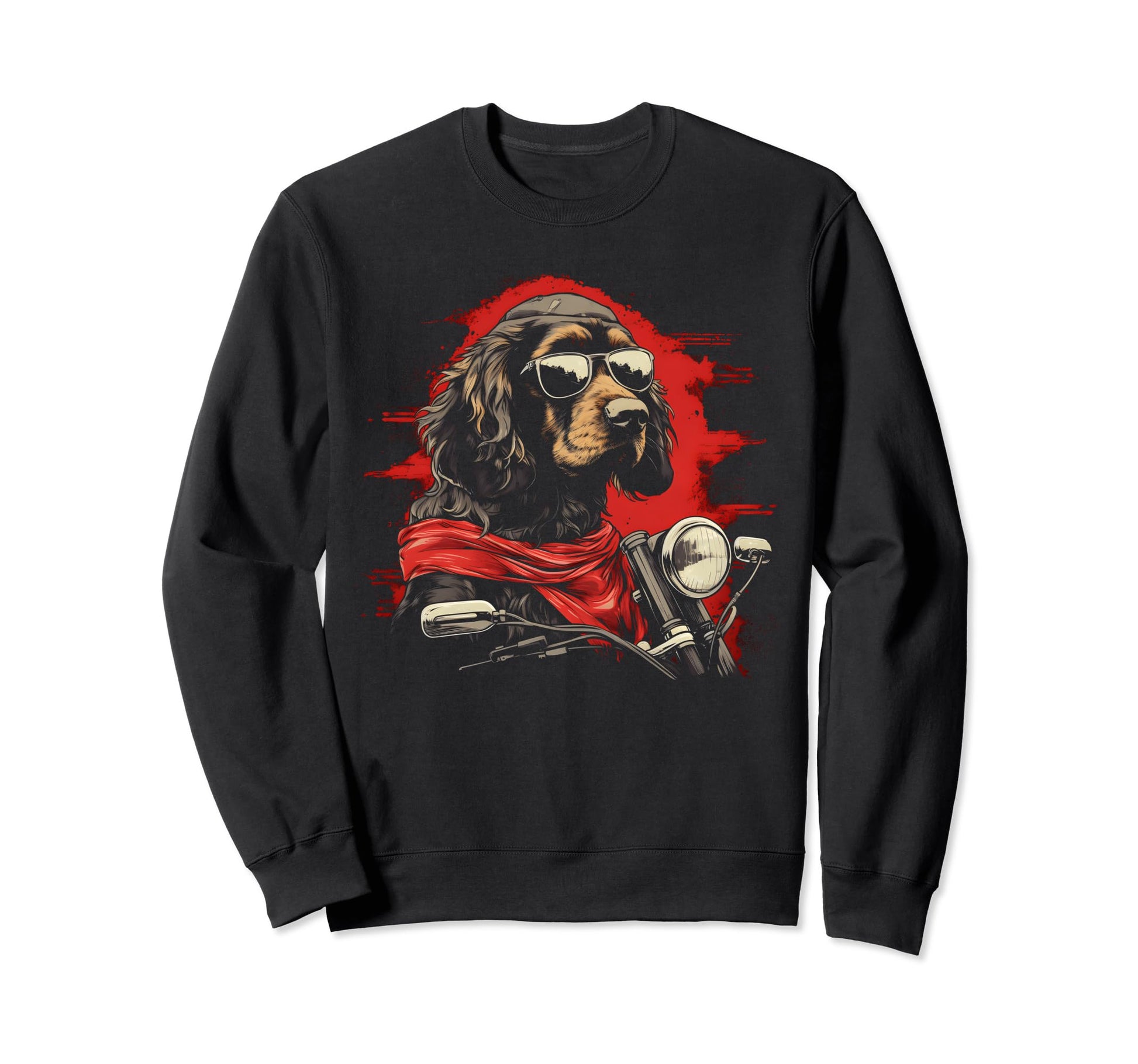 Motorcycle Dad Biker Dog Sweatshirt - Casual Everyday Wear for Adults - T-Shirt, Sweatshirt, Hoodie