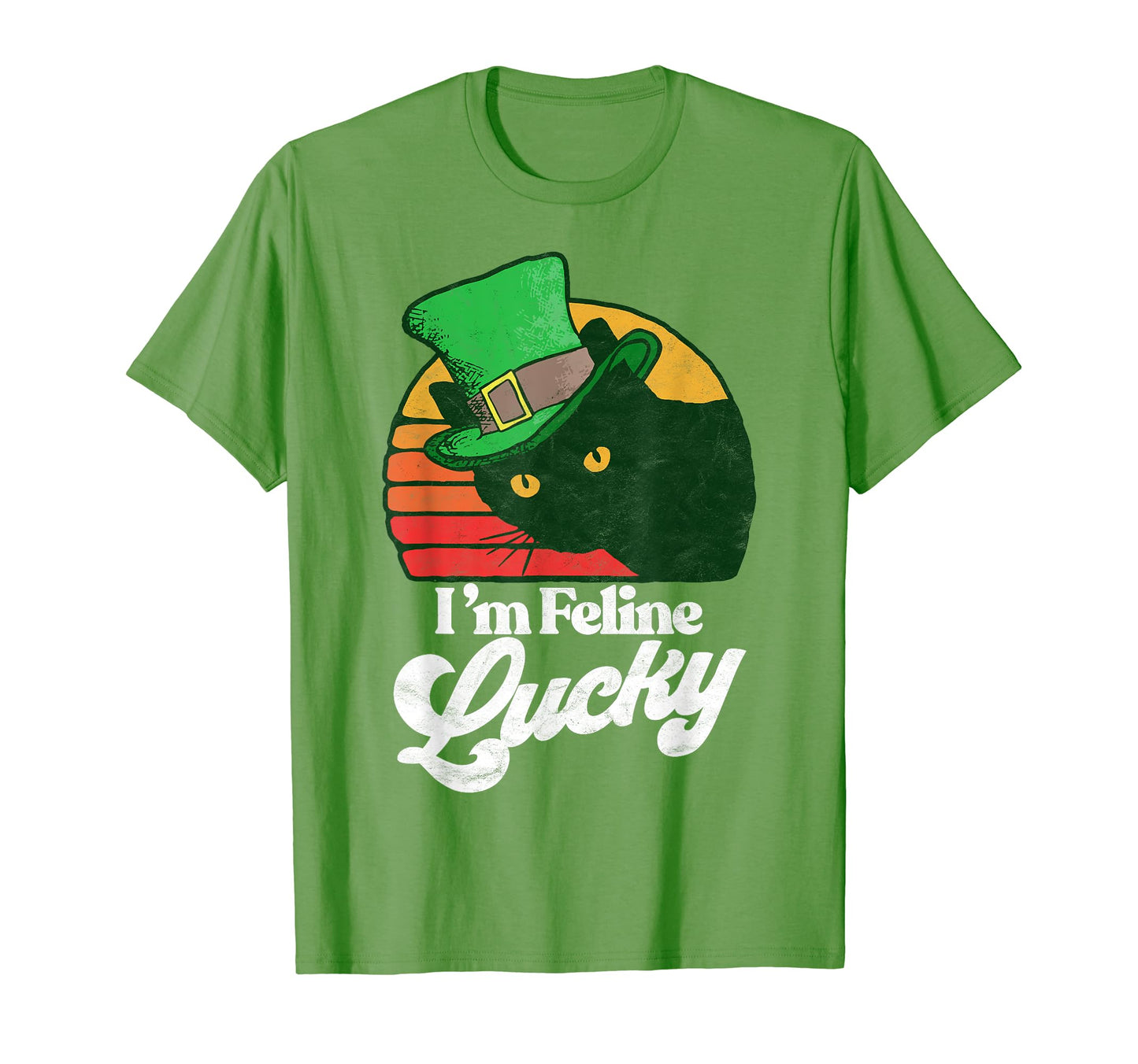 Feline Lucky St Patricks Day Funny Cat T-Shirt - Trendy Graphic Men Women - T-Shirt, Sweatshirt, Hoodie