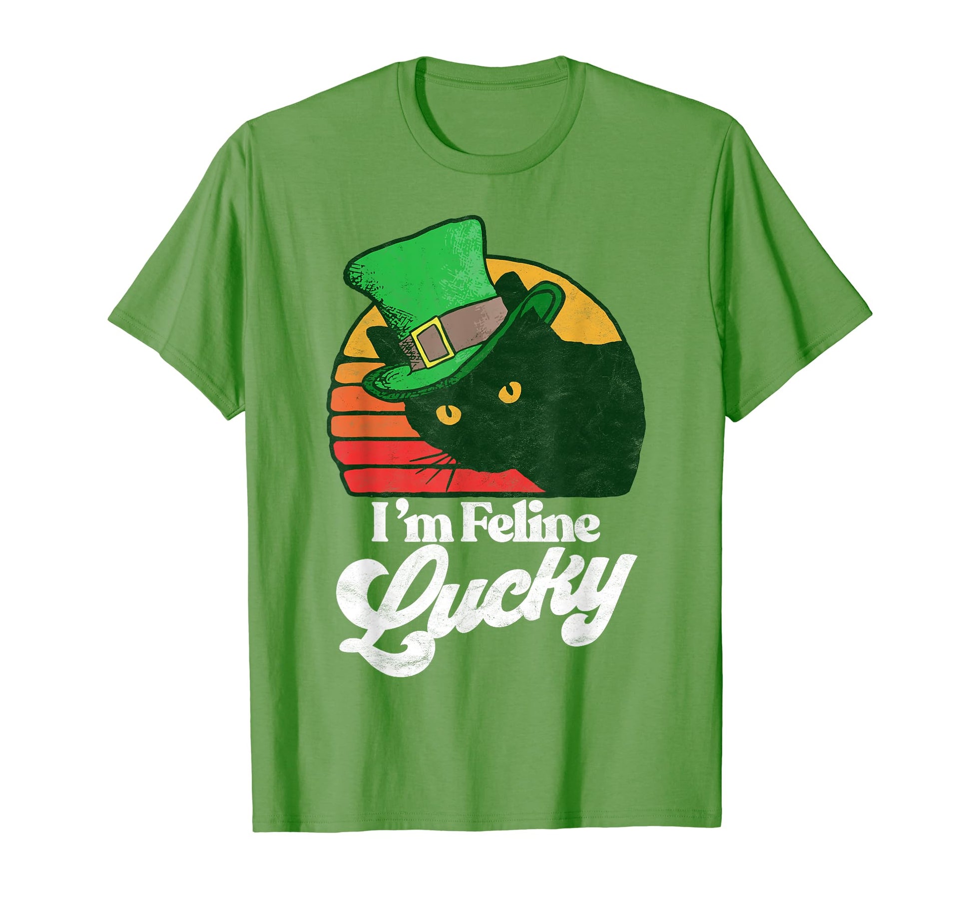 Feline Lucky St Patricks Day Funny Cat T-Shirt - Trendy Graphic Men Women - T-Shirt, Sweatshirt, Hoodie