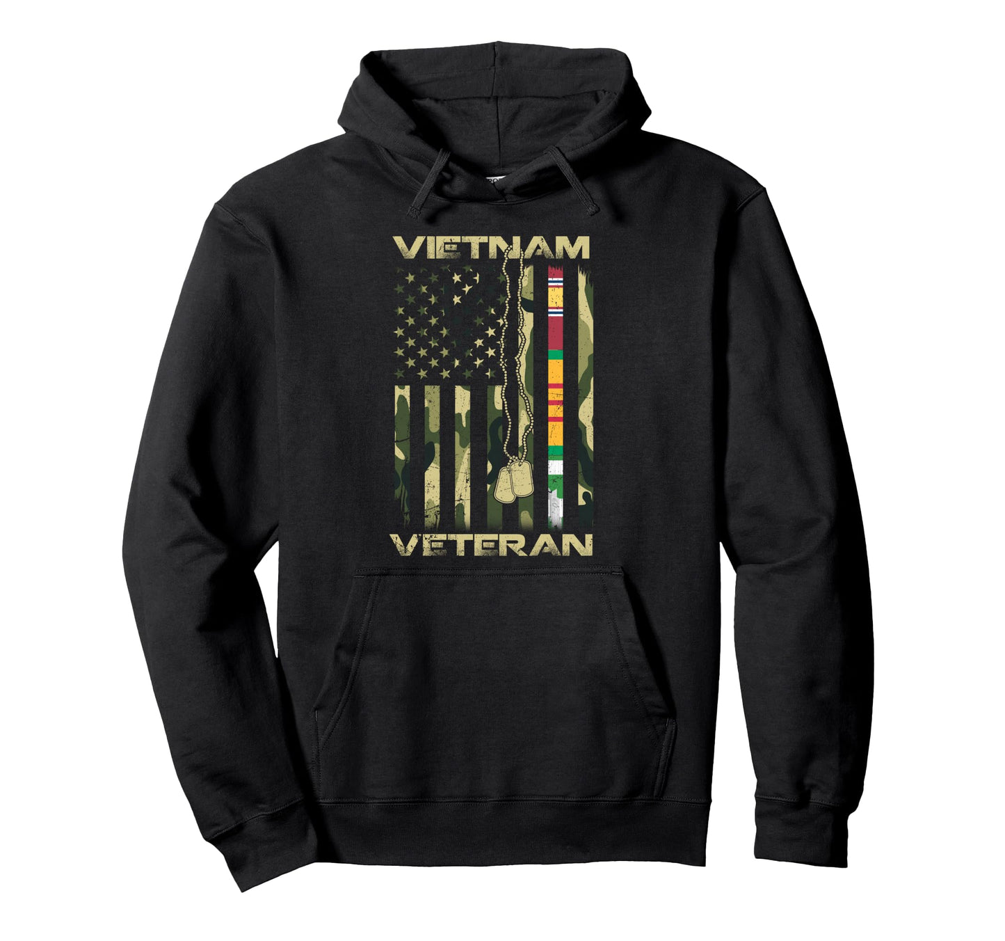 Patriotic Us Vietnam War Veteran Flag Hoodie - Fun Novelty Design Unisex - T-Shirt, Sweatshirt, Hoodie