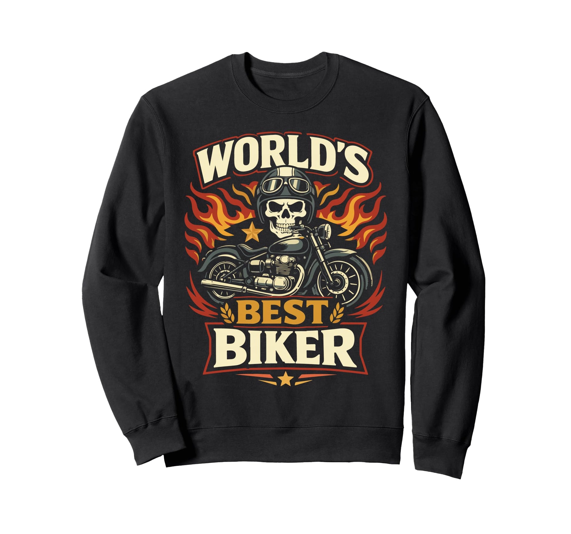 Motorcycle Biker Worlds Best Biker Sweatshirt - Novelty Apparel for Adults - T-Shirt, Sweatshirt, Hoodie