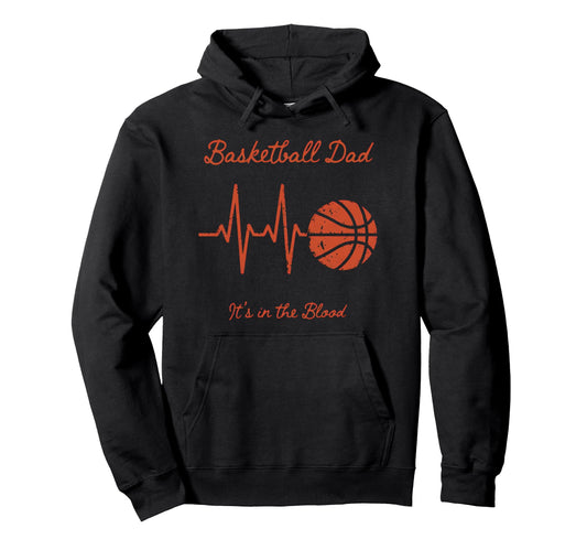 Basketball Heartbeat Basketball Dad Hoodie - Novelty Apparel Men Women - T-Shirt, Sweatshirt, Hoodie