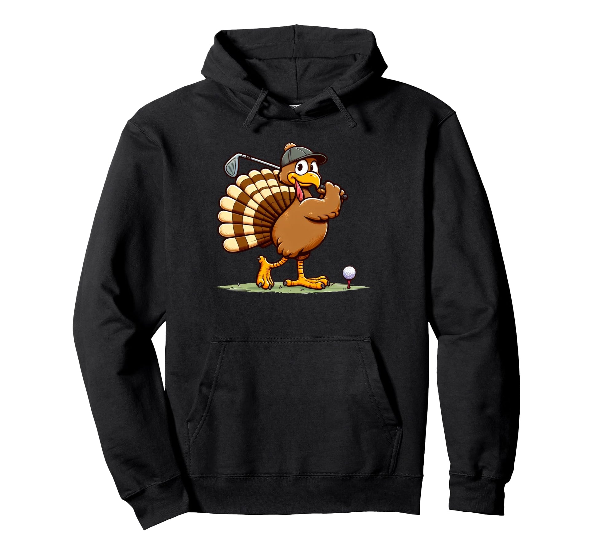 Turkey Golf Thanksgiving Golfer Turkey Hoodie - Graphic Print Men Women - T-Shirt, Sweatshirt, Hoodie