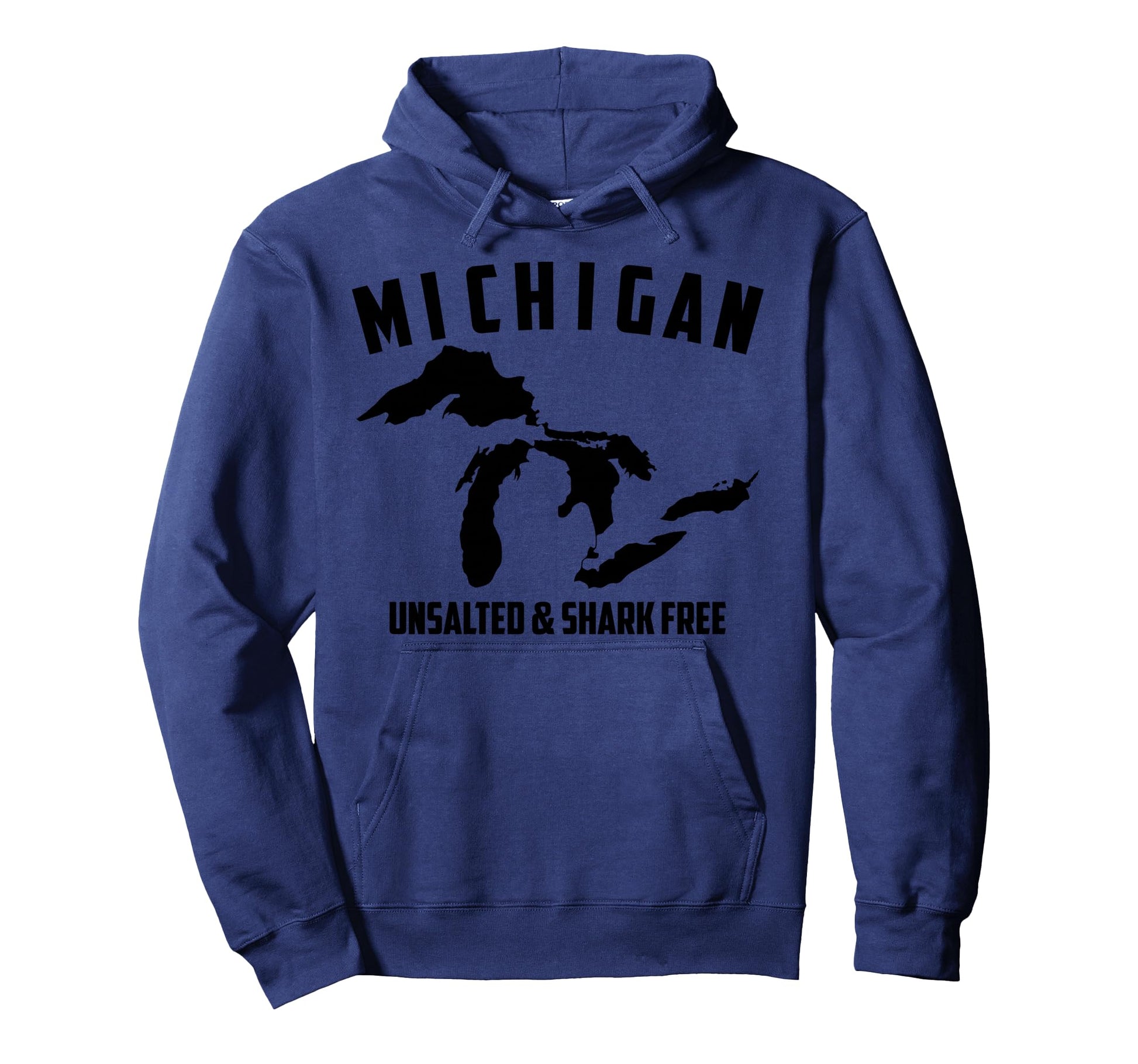 Michigan Unsalted Shark Free Funny Hoodie - Unique Graphic Men Women - T-Shirt, Sweatshirt, Hoodie