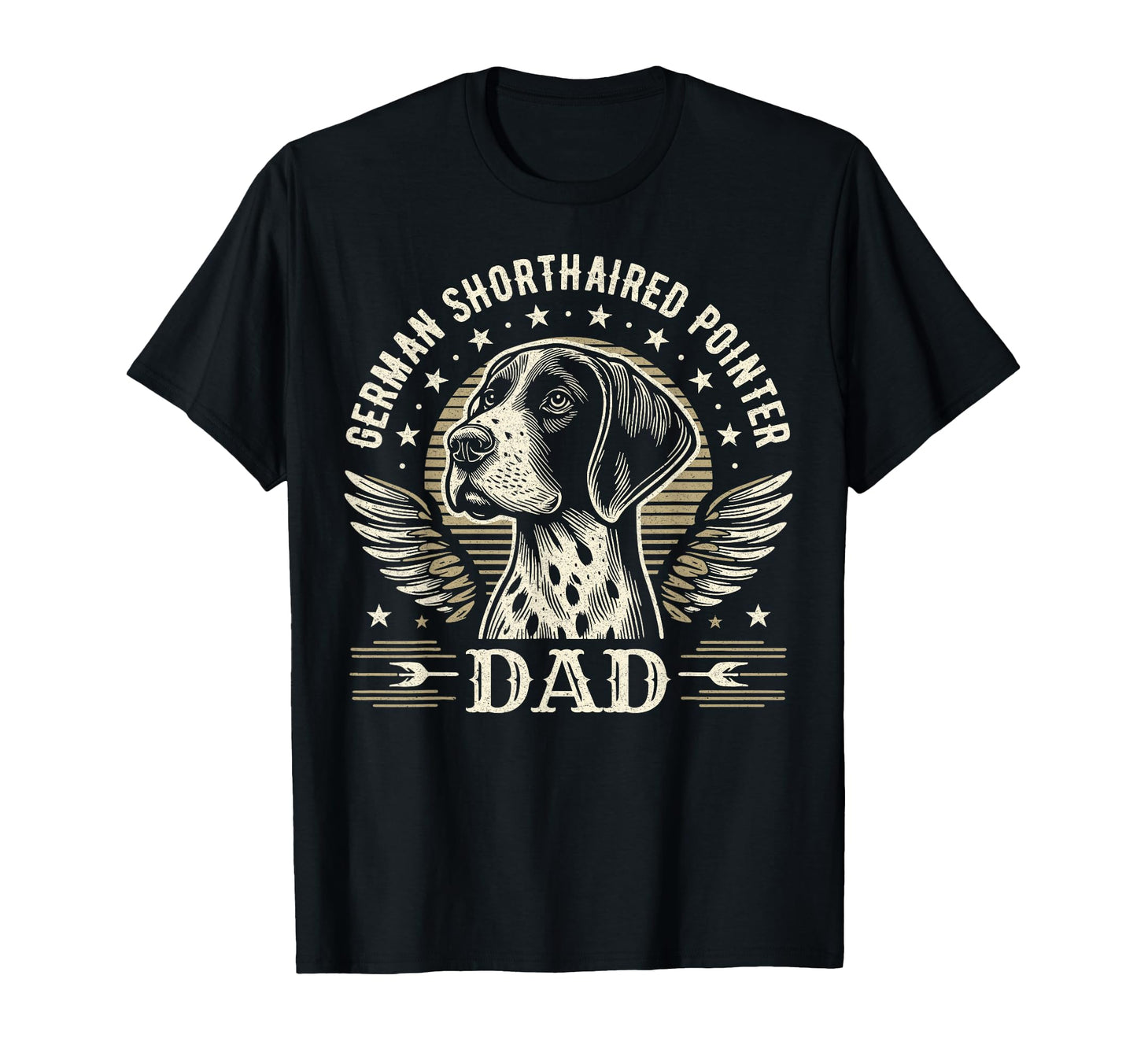 German Shorthaired Pointer Dad Biker Wings T-Shirt - Trendy Graphic Unisex - T-Shirt, Sweatshirt, Hoodie