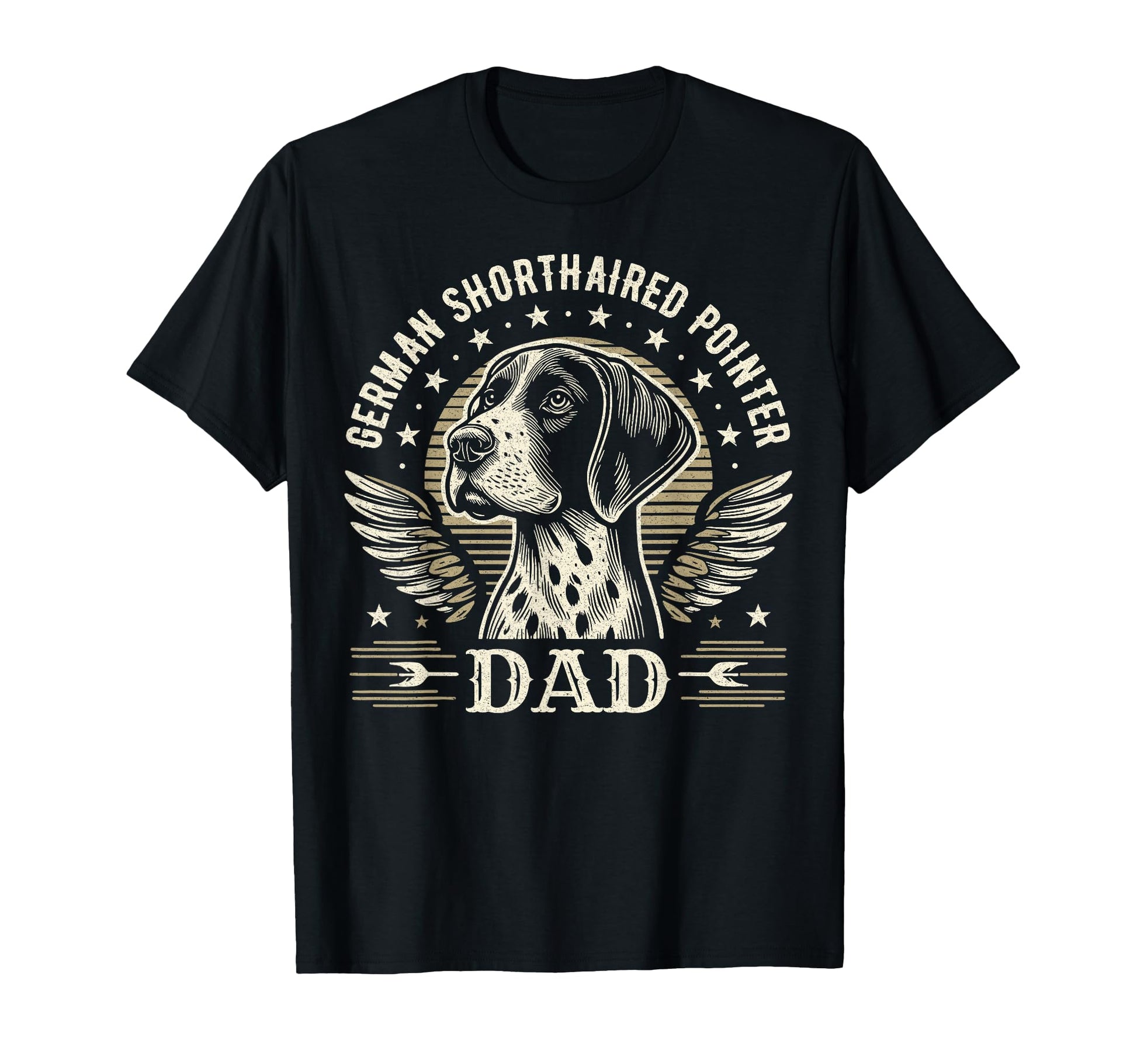German Shorthaired Pointer Dad Biker Wings T-Shirt - Trendy Graphic Unisex - T-Shirt, Sweatshirt, Hoodie