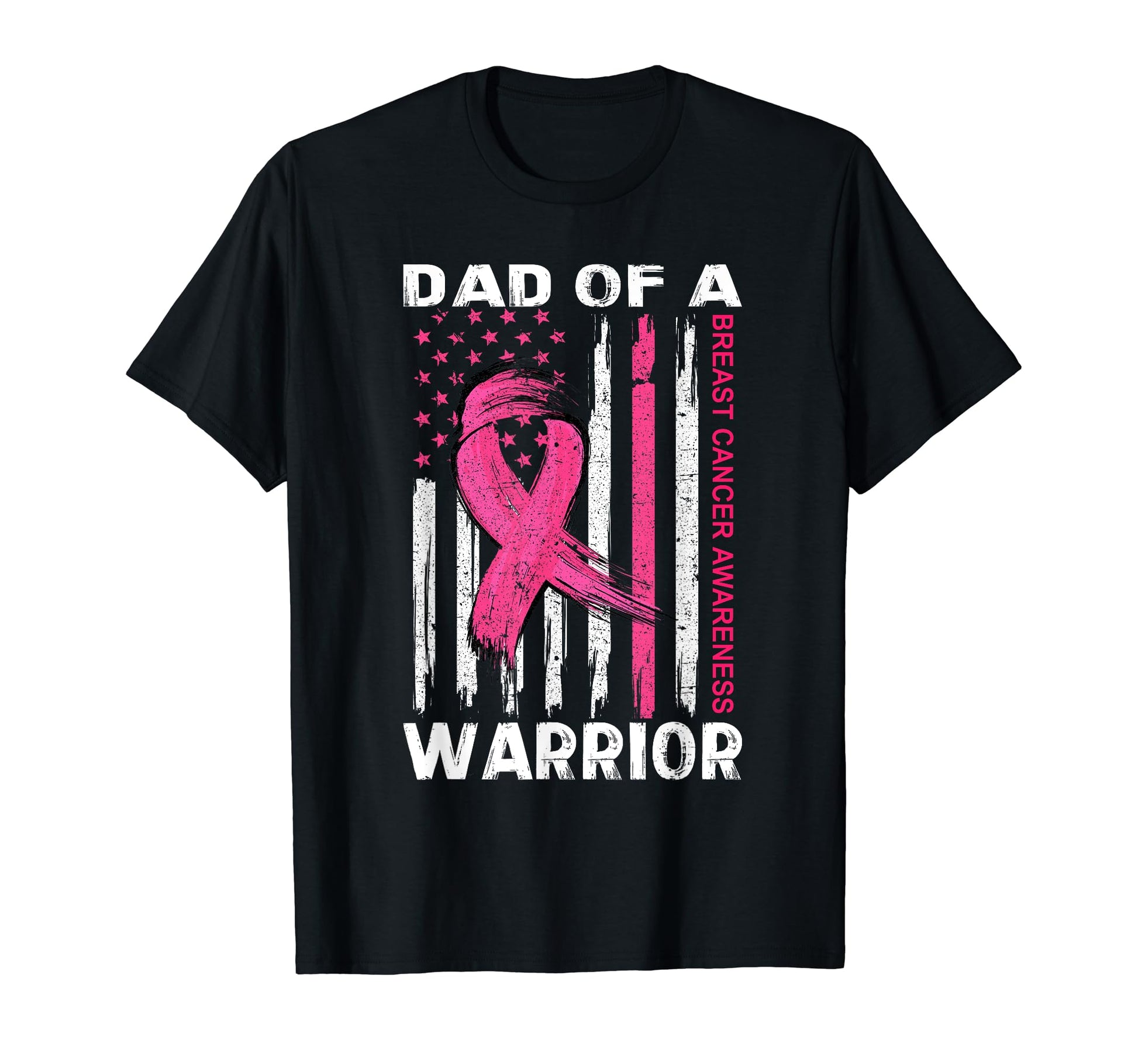 Dad Warrior Breast Cancer Awareness Month T-Shirt - Unique Graphic Unisex - T-Shirt, Sweatshirt, Hoodie