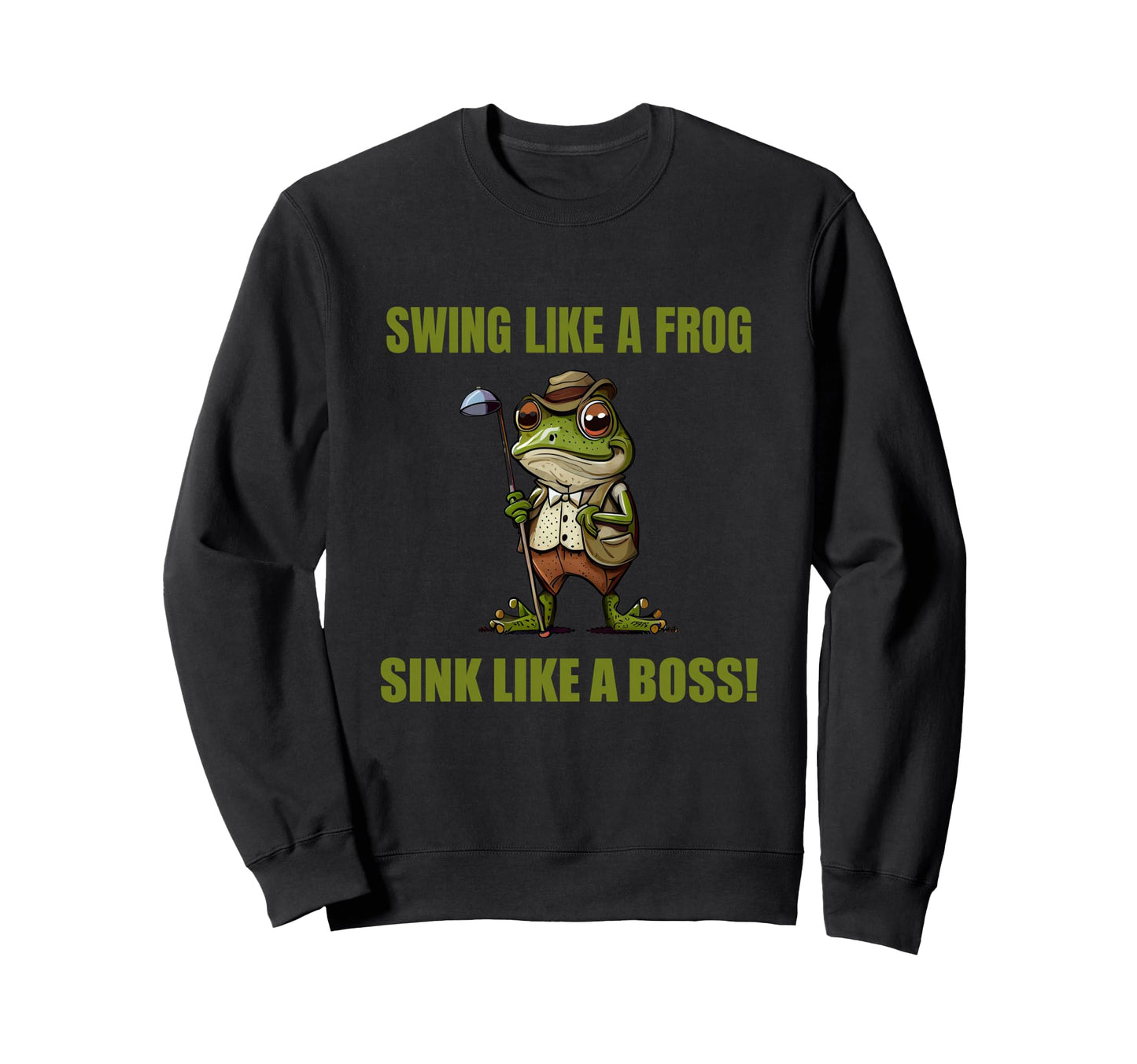 Fun Frog Golfers Who Love Frogs Sweatshirt - Unique Graphic for Adults - T-Shirt, Sweatshirt, Hoodie