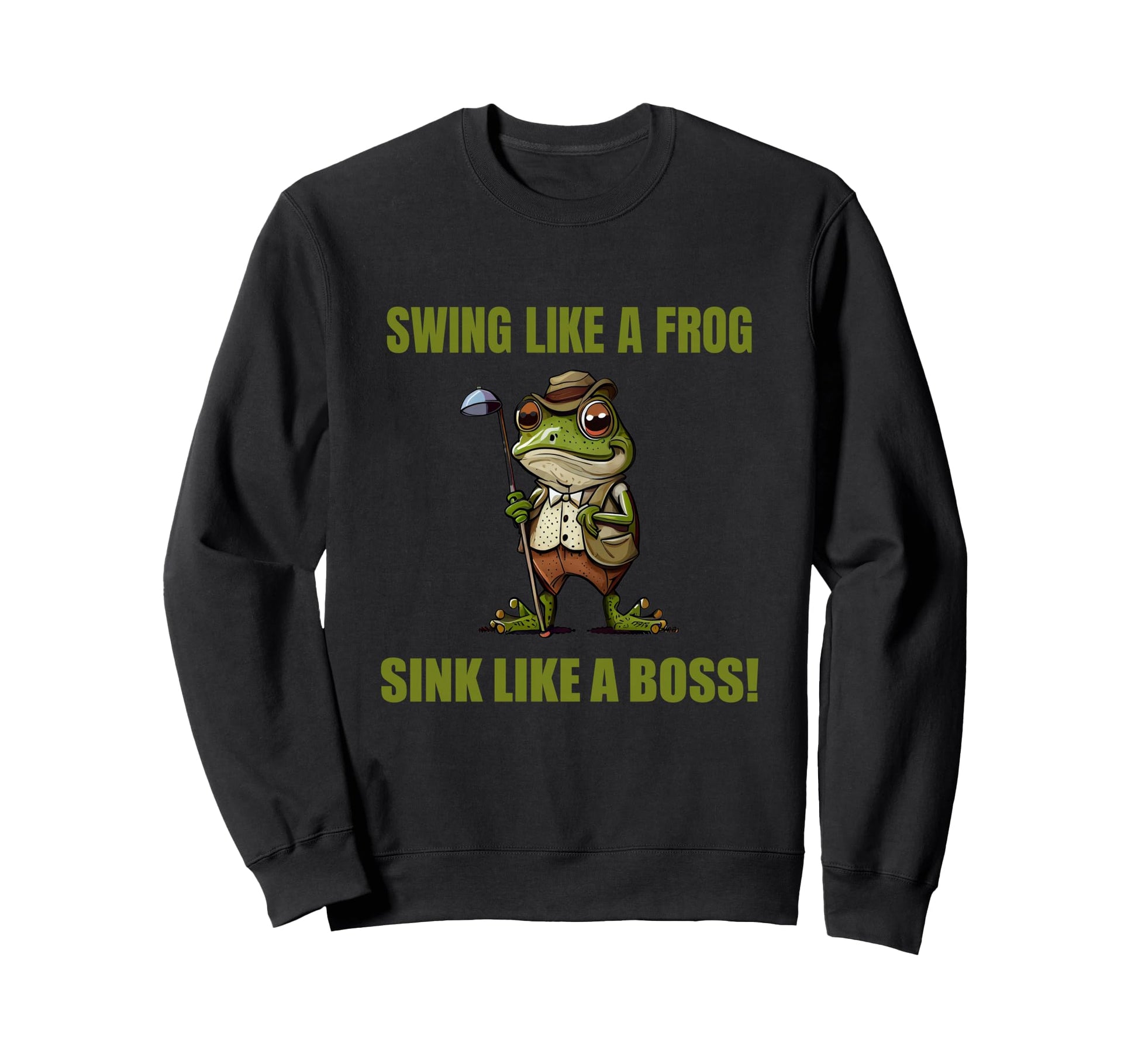 Fun Frog Golfers Who Love Frogs Sweatshirt - Unique Graphic for Adults - T-Shirt, Sweatshirt, Hoodie