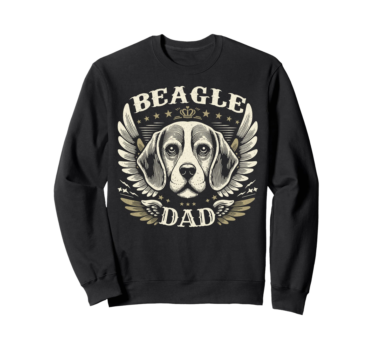 Beagle Dad Biker Wings Motorcycle Sweatshirt - Trendy Graphic for Adults - T-Shirt, Sweatshirt, Hoodie