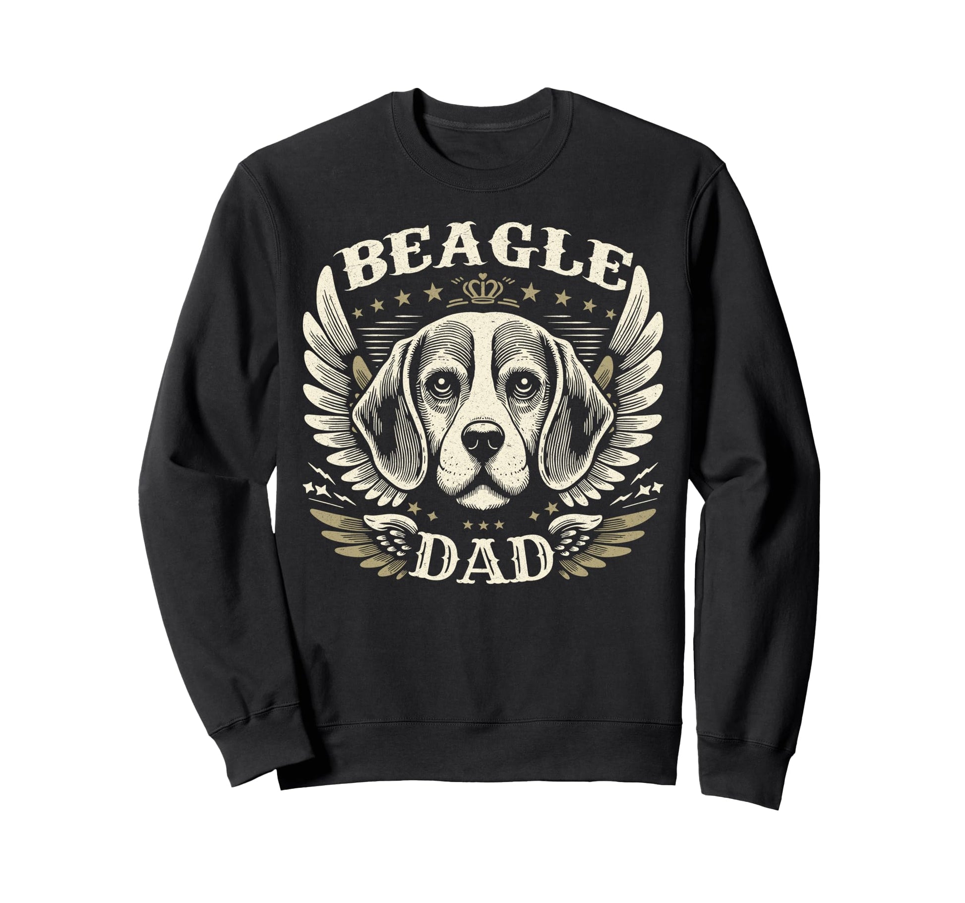 Beagle Dad Biker Wings Motorcycle Sweatshirt - Trendy Graphic for Adults - T-Shirt, Sweatshirt, Hoodie