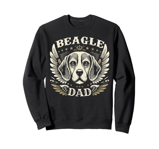 Beagle Dad Biker Wings Motorcycle Sweatshirt - Trendy Graphic for Adults - T-Shirt, Sweatshirt, Hoodie