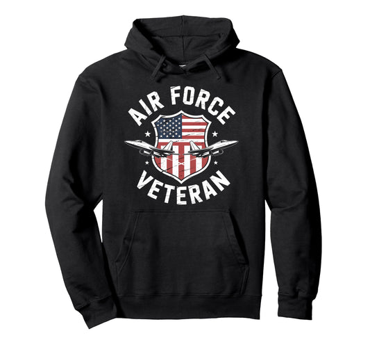 Air Force Veteran Us American Flag Dad Hoodie - Aesthetic Graphic Unisex - T-Shirt, Sweatshirt, Hoodie