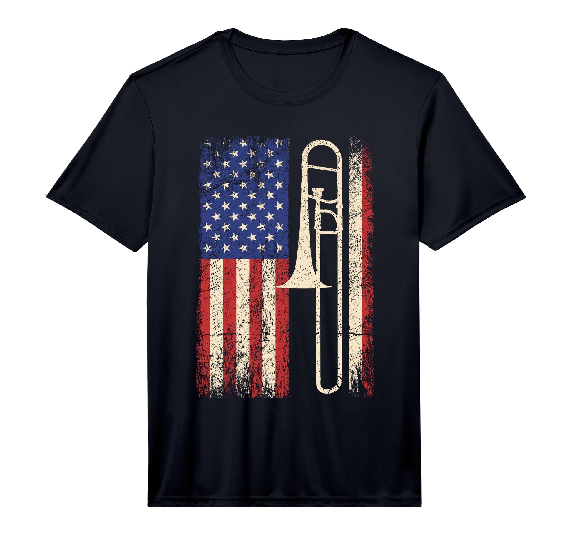 Trombone Usa American Flag Jazz Music T-Shirt - Streetwear Style Men Women - T-Shirt, Sweatshirt, Hoodie
