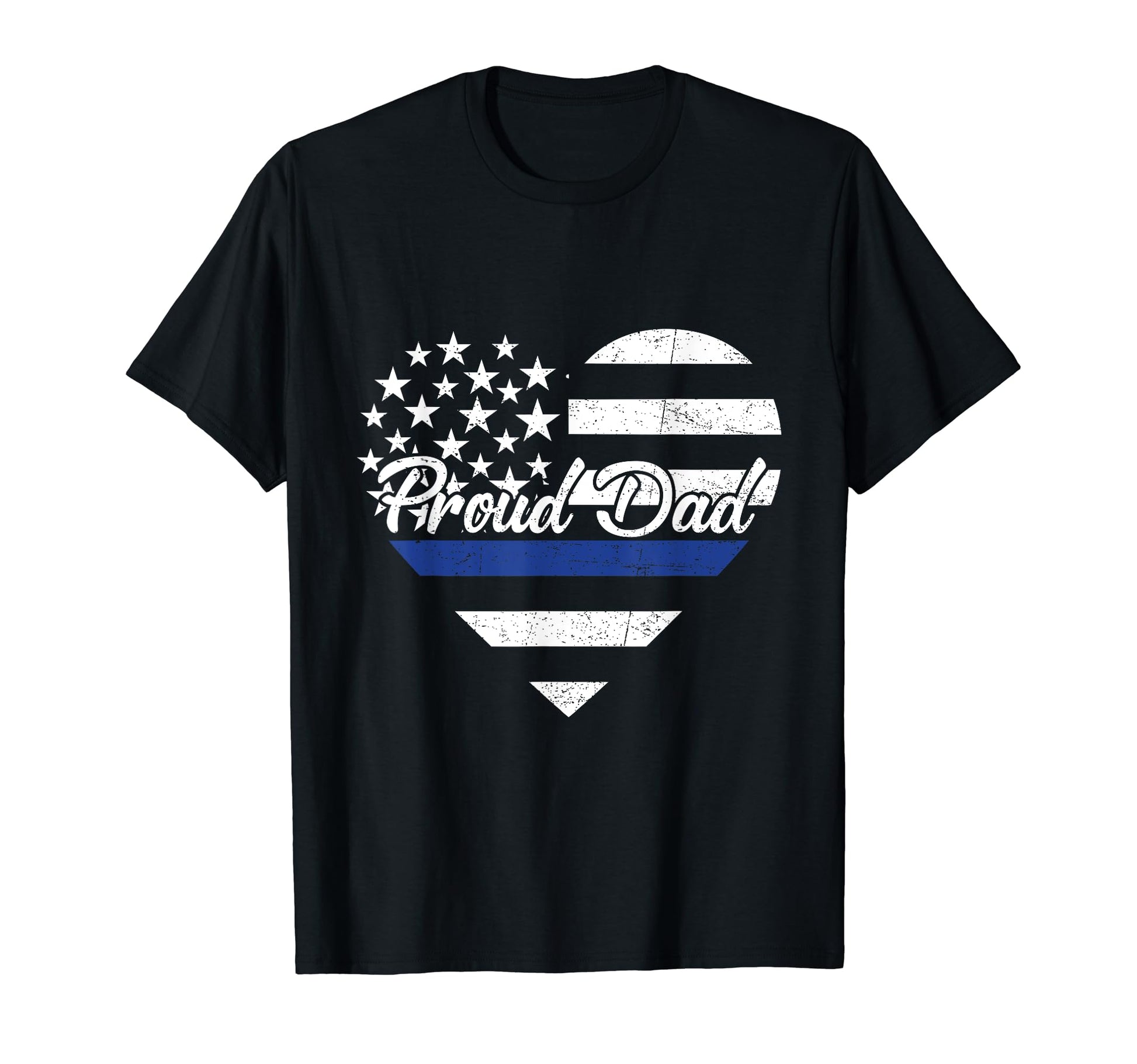 Proud Police Officer Dad Thin Blue T-Shirt - Fun Novelty Design Men Women - T-Shirt, Sweatshirt, Hoodie