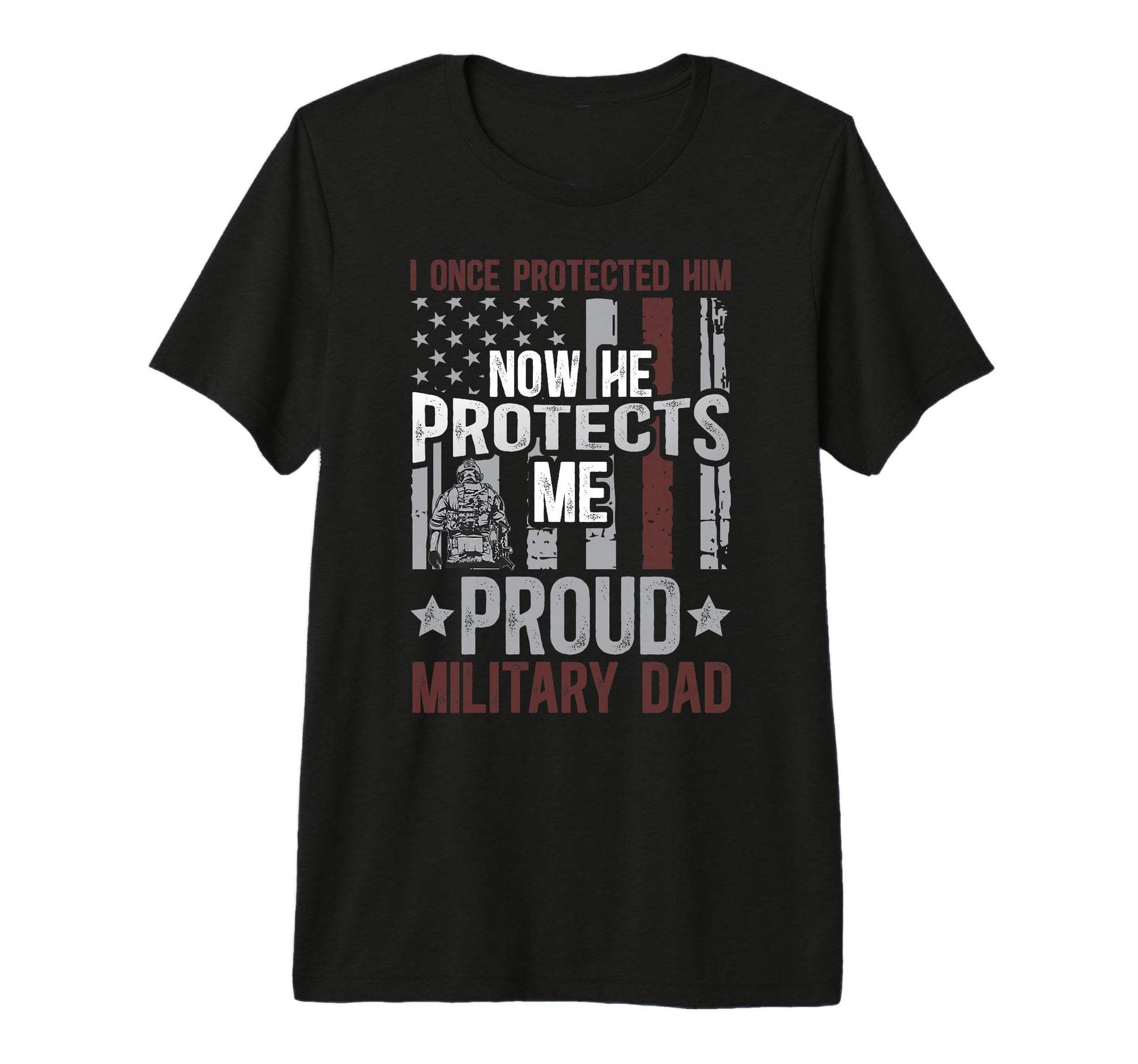 Mens Proud Military Dad American Flag T-Shirt - Graphic Print Unisex - T-Shirt, Sweatshirt, Hoodie