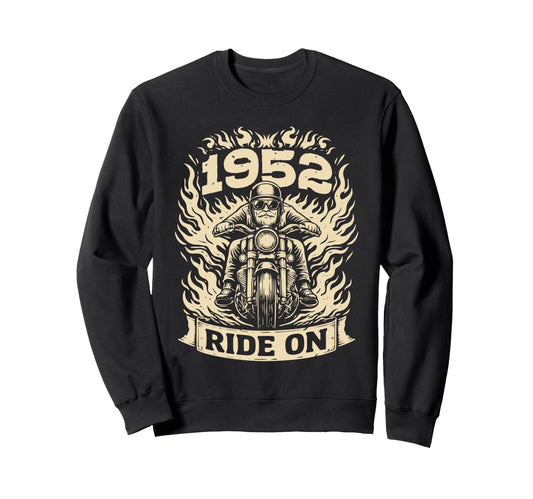 Biker 1952 Ride Birthday Motorcycle Sweatshirt - Custom Art Print Unisex - T-Shirt, Sweatshirt, Hoodie