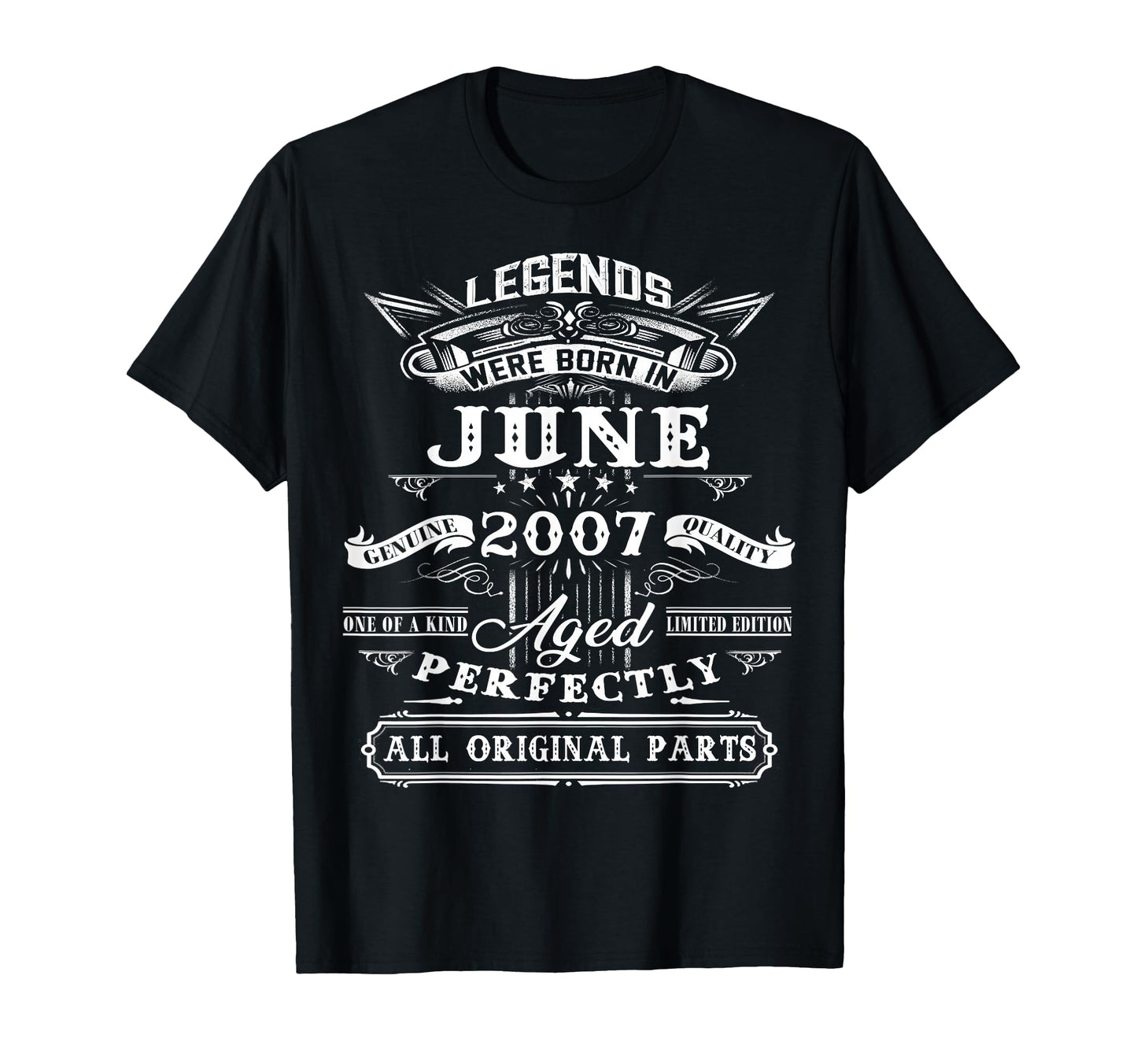 19Th Birthday Gift Legend Born June 2007 T-Shirt - Trendy Graphic Unisex - T-Shirt, Sweatshirt, Hoodie