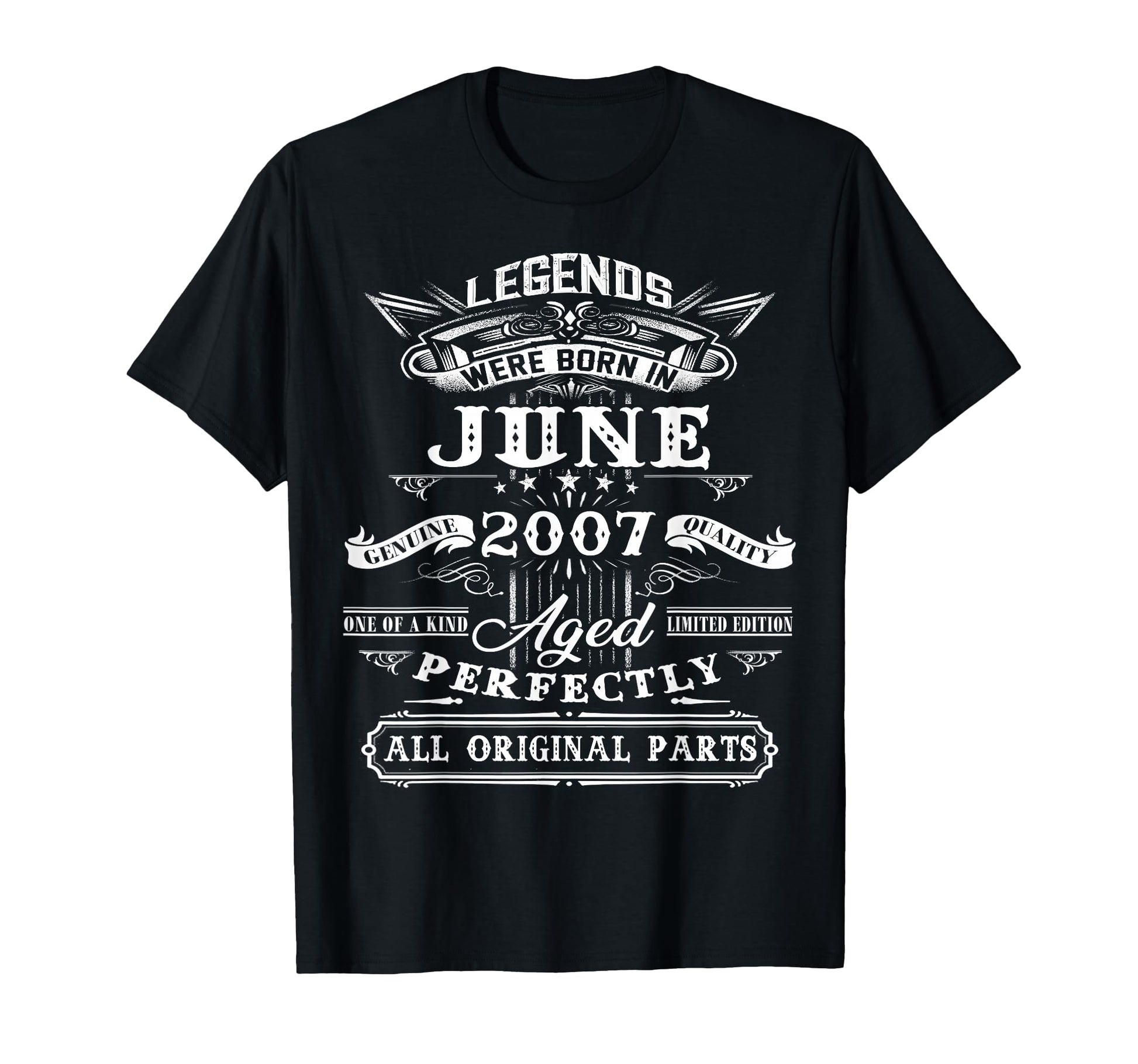 19Th Birthday Gift Legend Born June 2007 T-Shirt - Trendy Graphic Unisex - T-Shirt, Sweatshirt, Hoodie