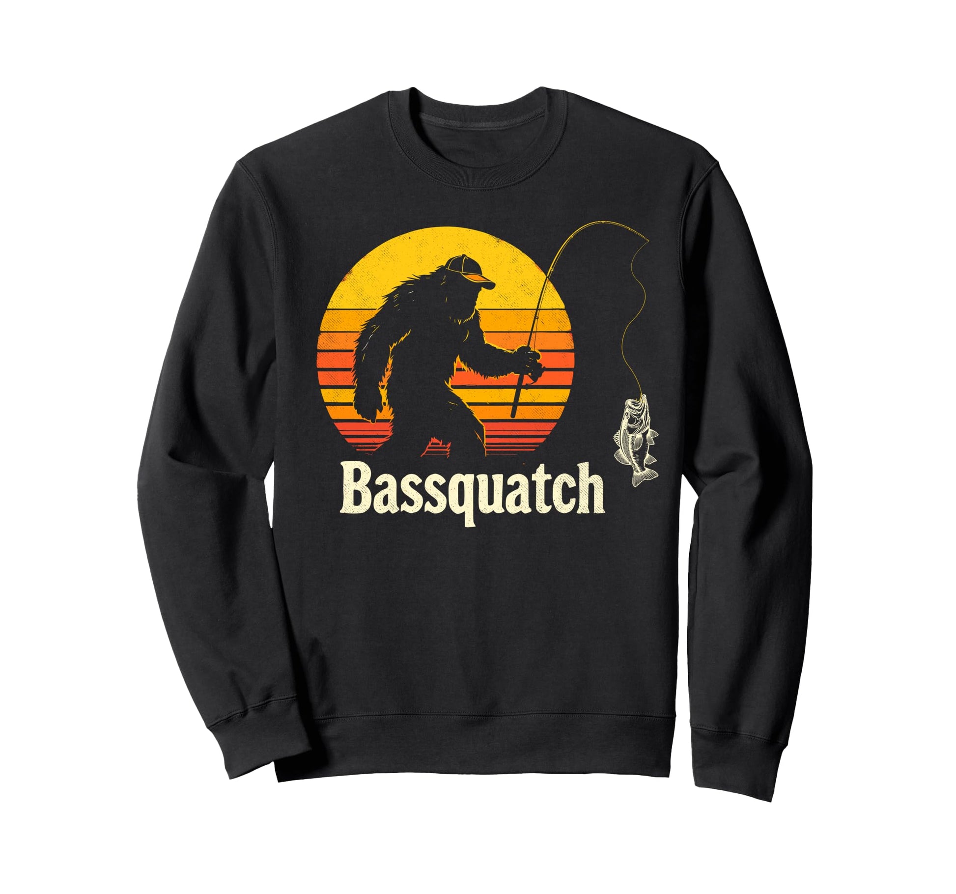 Bassquatch Sasquatch Fisher Bass Sweatshirt - Trendy Graphic Unisex - T-Shirt, Sweatshirt, Hoodie
