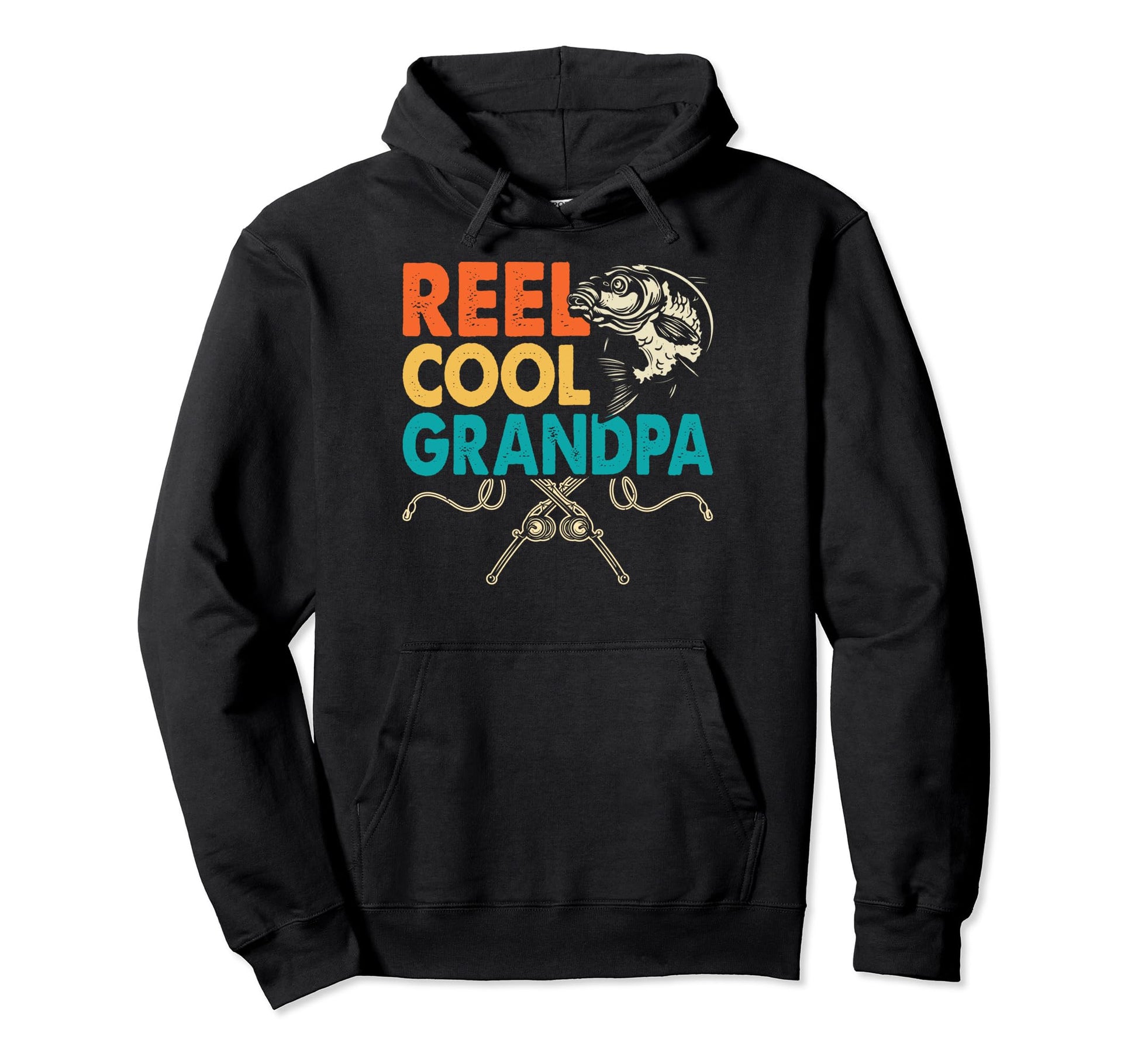 Reel Grandpa Funny Fishing Dad Hoodie - Novelty Apparel for Adults - T-Shirt, Sweatshirt, Hoodie