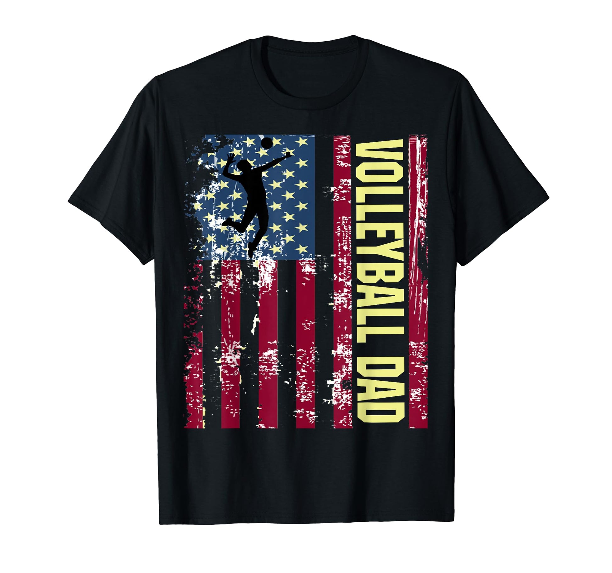 American Flag Volleyball Dad Mens Tees T-Shirt - Trendy Graphic for Adults - T-Shirt, Sweatshirt, Hoodie