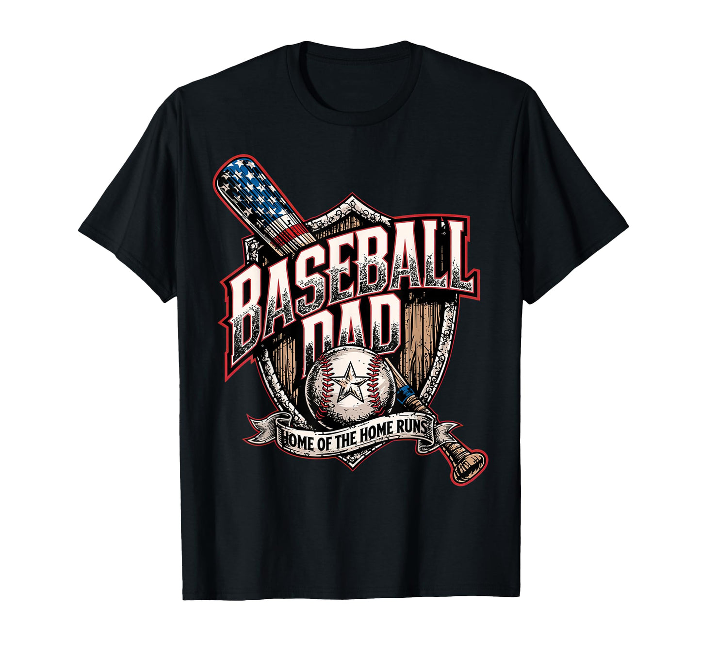 American Baseball Dad Baseball Dad T-Shirt - Novelty Apparel for Adults - T-Shirt, Sweatshirt, Hoodie