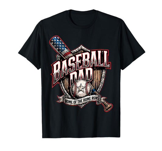 American Baseball Dad Baseball Dad T-Shirt - Novelty Apparel for Adults - T-Shirt, Sweatshirt, Hoodie