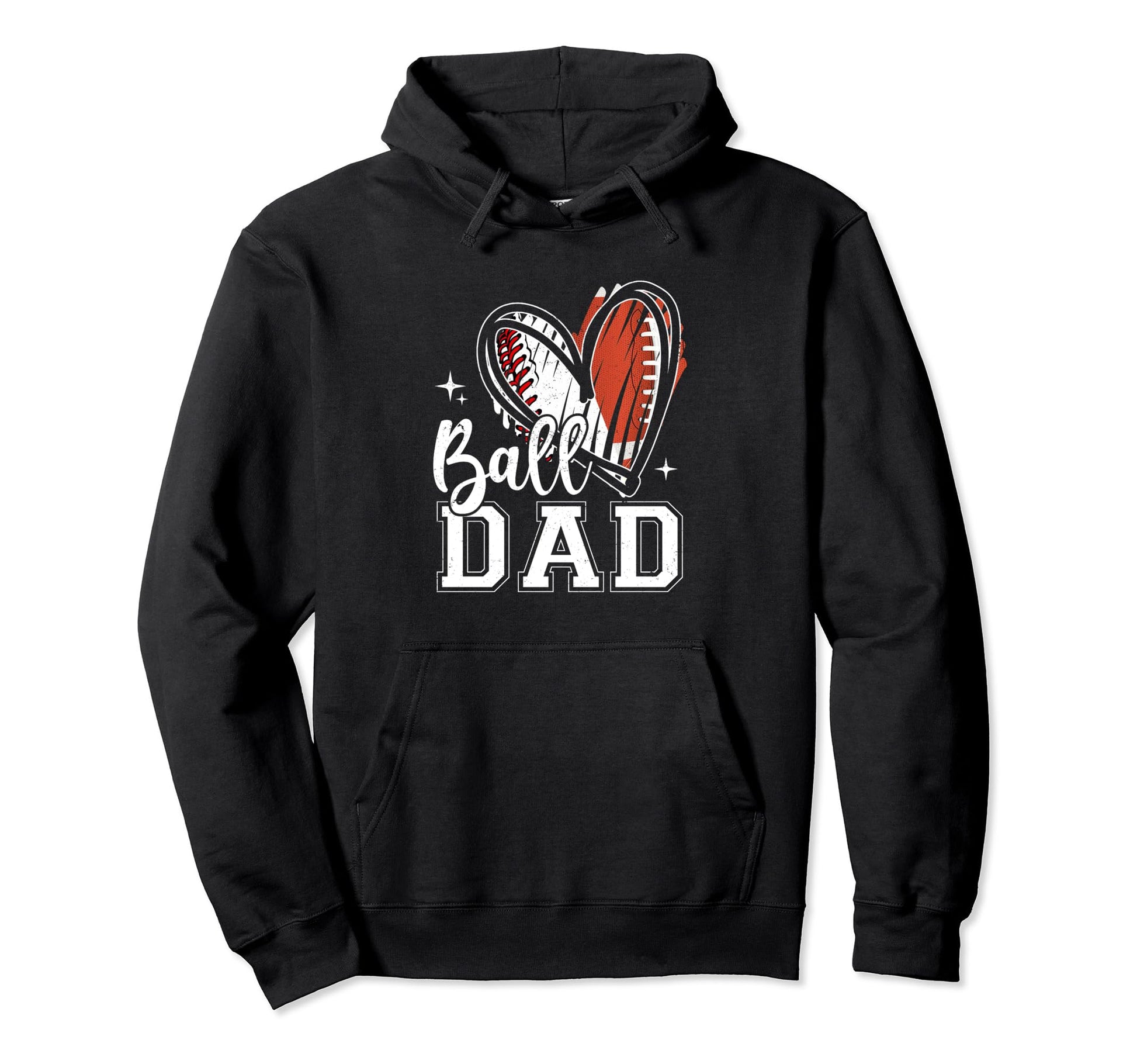 Ball Dad Baseball Football Dad Hoodie - Casual Everyday Wear for Adults - T-Shirt, Sweatshirt, Hoodie