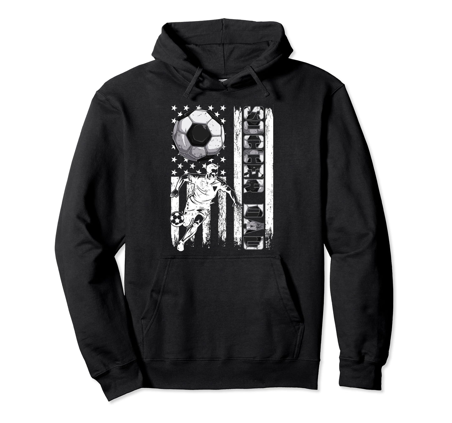 Soccer Dad Soccer Lover Fan Usa Flag Hoodie - Aesthetic Graphic for Adults - T-Shirt, Sweatshirt, Hoodie