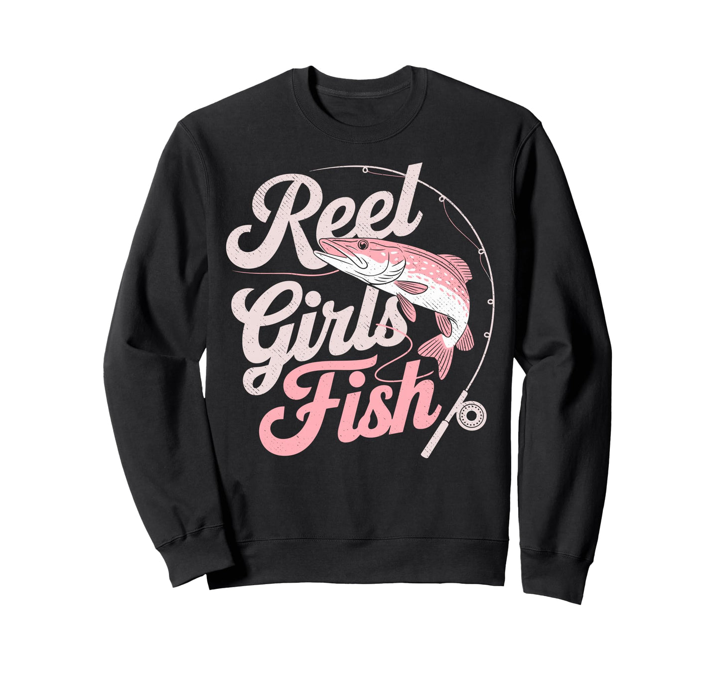 Reel Fish Fisher Mom Bass Sweatshirt - Fun Novelty Design Men Women - T-Shirt, Sweatshirt, Hoodie