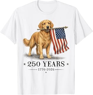 Vintage Golden Retriever Patriotic Dog 250 Years 1776 2026 T-Shirt Unisex T-shirt, Sweatshirt, Hoodie, Long Sleeve Tee - T-Shirt, Sweatshirt, Hoodie
