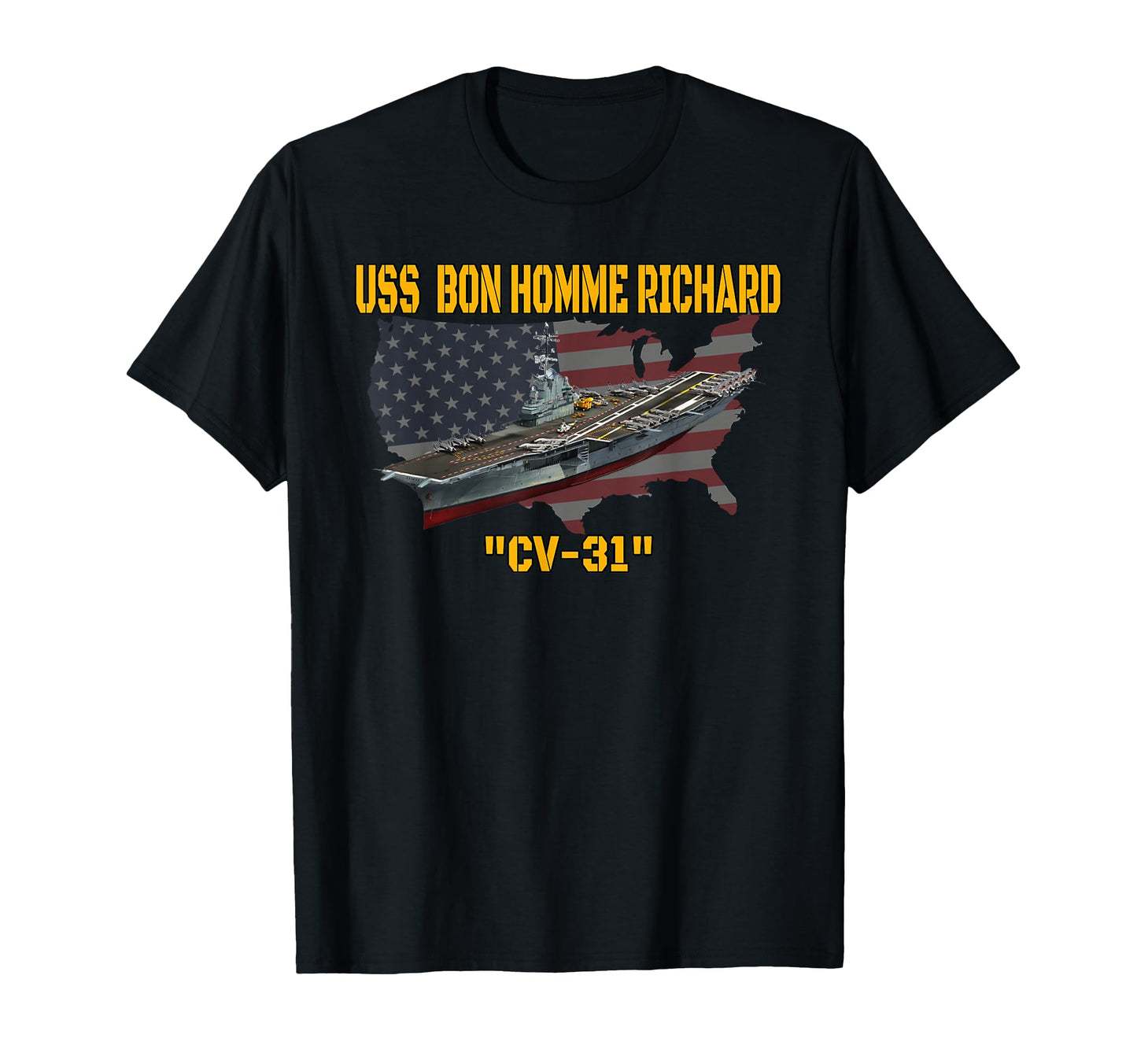 Aircraft Carrier Uss Bon Homme T-Shirt - Custom Art Print Men Women - T-Shirt, Sweatshirt, Hoodie