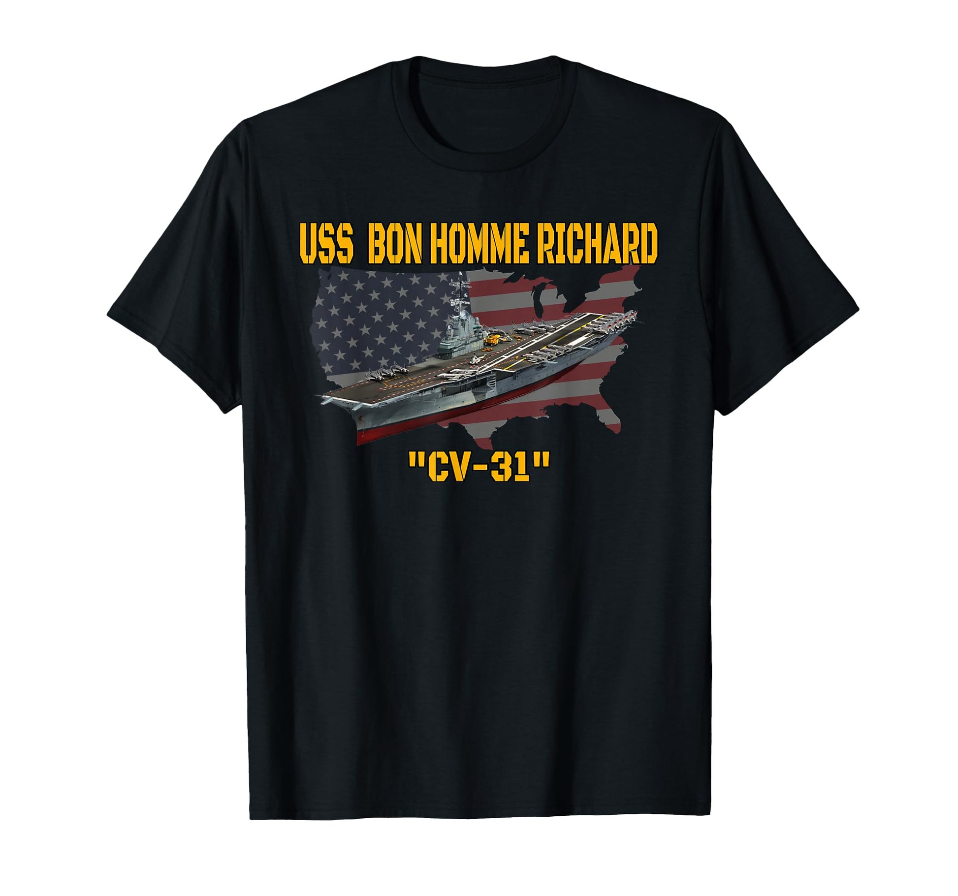 Aircraft Carrier Uss Bon Homme T-Shirt - Custom Art Print Men Women - T-Shirt, Sweatshirt, Hoodie