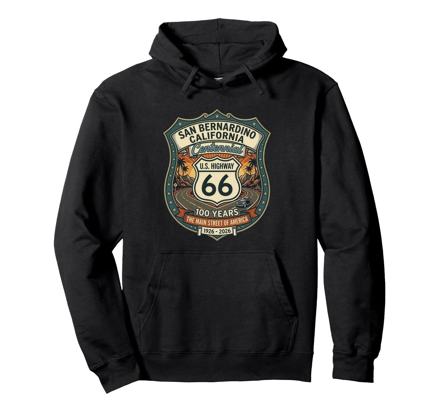 San Bernardino California Us Highway Hoodie - Minimalist Print for Adults - T-Shirt, Sweatshirt, Hoodie