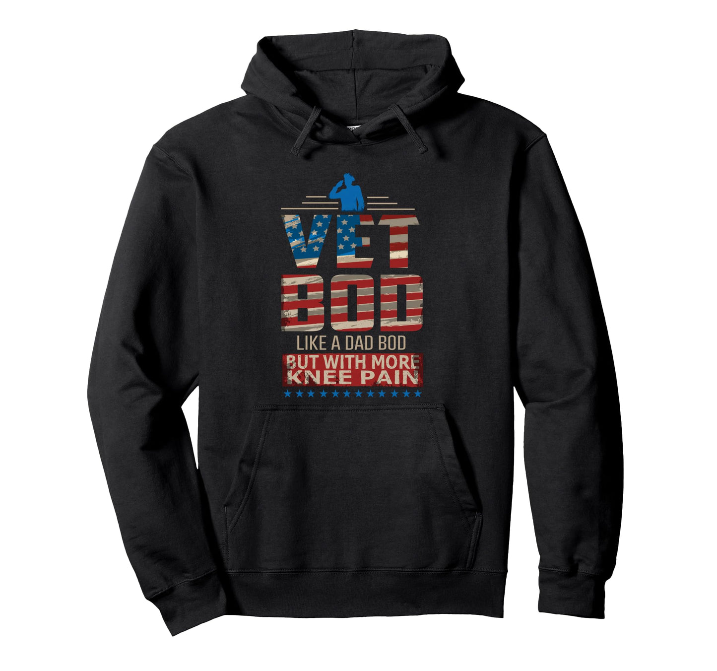 Vet Bod Like Dad Bod But More Knee Hoodie - Aesthetic Graphic Men Women - T-Shirt, Sweatshirt, Hoodie