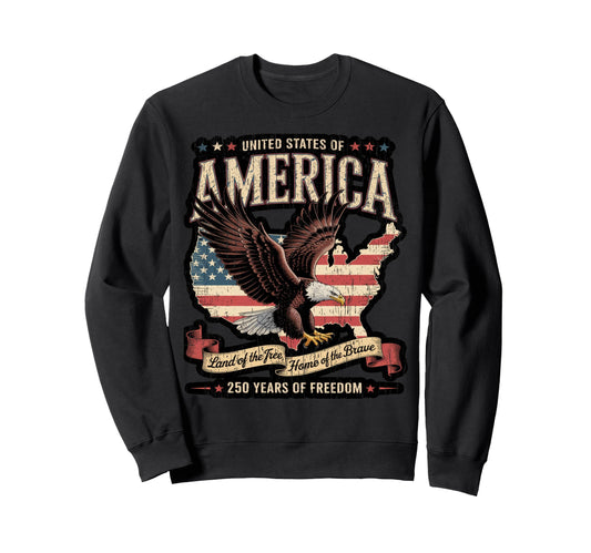 250Th Anniversary America Usa Sweatshirt - Unique Graphic for Adults - T-Shirt, Sweatshirt, Hoodie