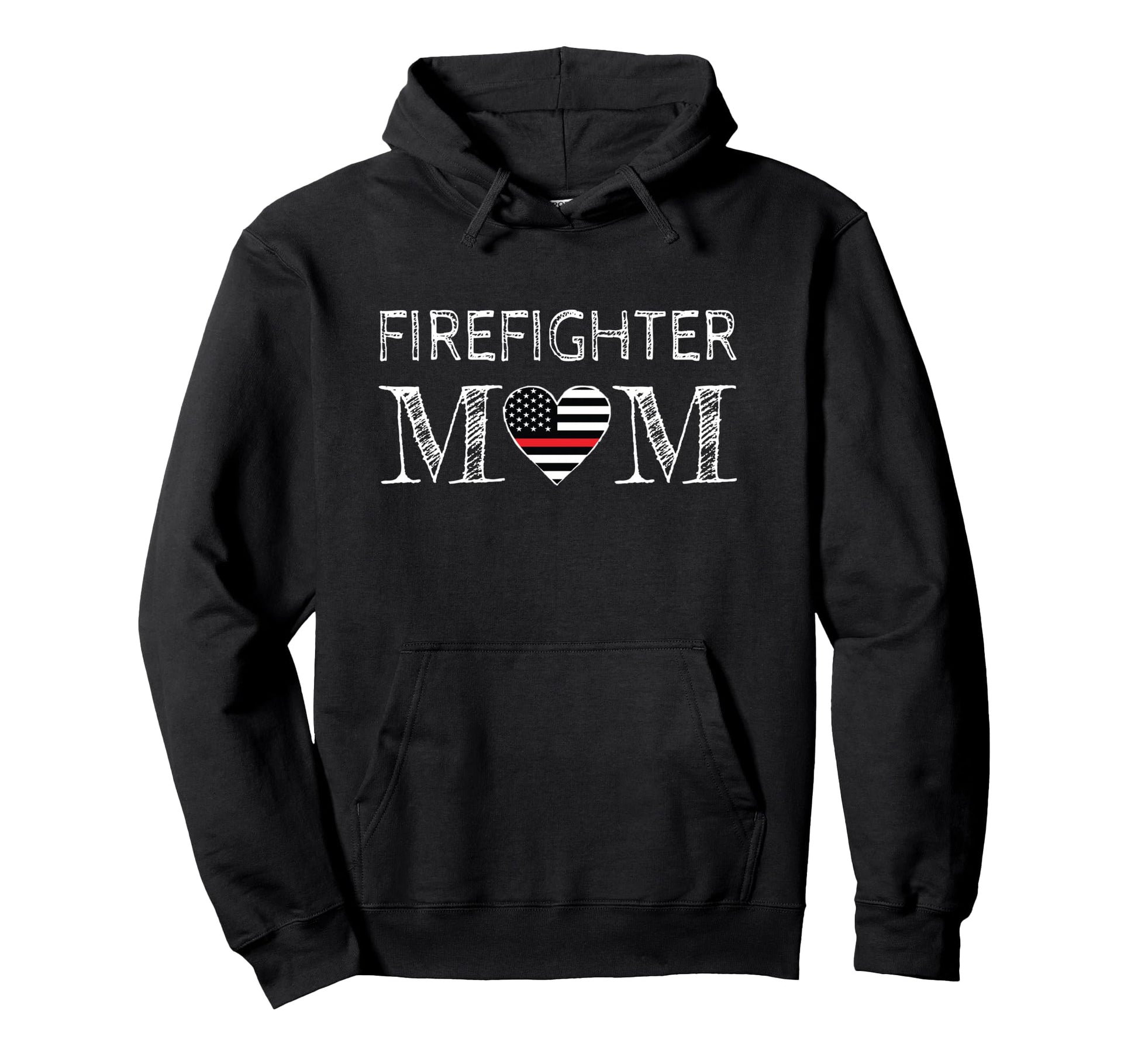 Firefighter Mom Mother Support Thin Red Hoodie - Aesthetic Graphic Unisex - T-Shirt, Sweatshirt, Hoodie