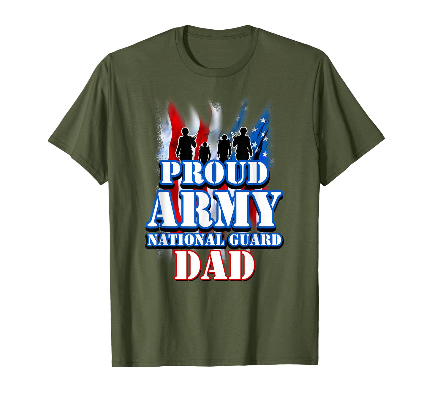 Proud Army National Guard Dad Usa Flag T-Shirt - Fun Novelty Design Unisex - T-Shirt, Sweatshirt, Hoodie